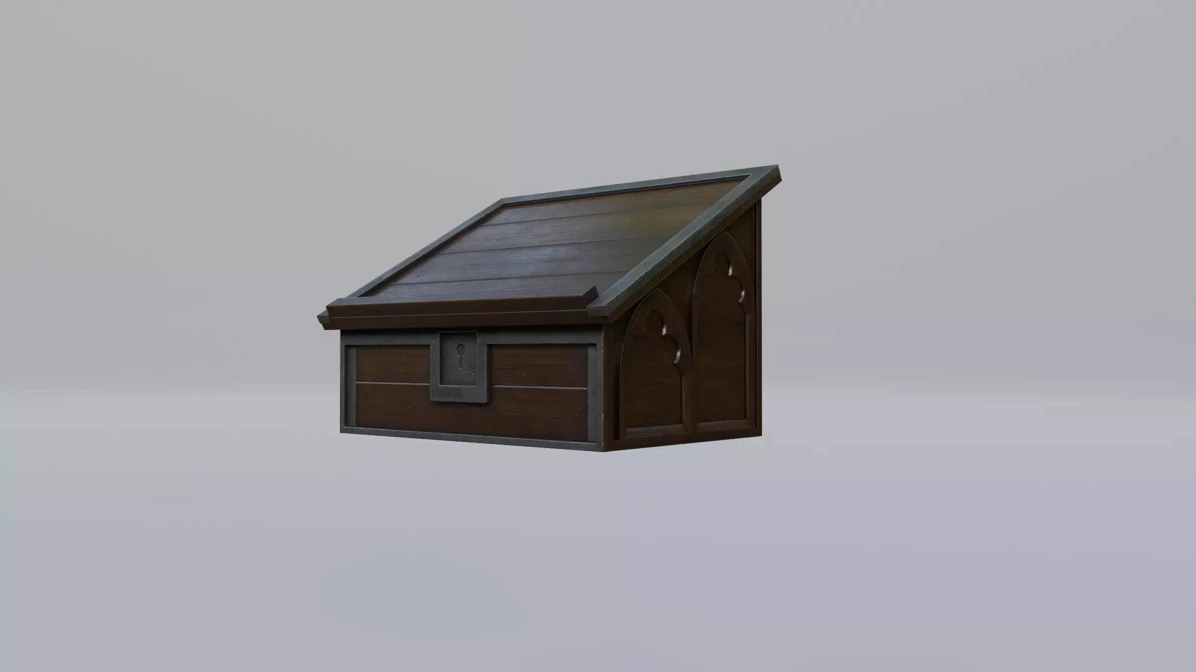 Bookstand 1 wooden box Low-poly 3D model_0