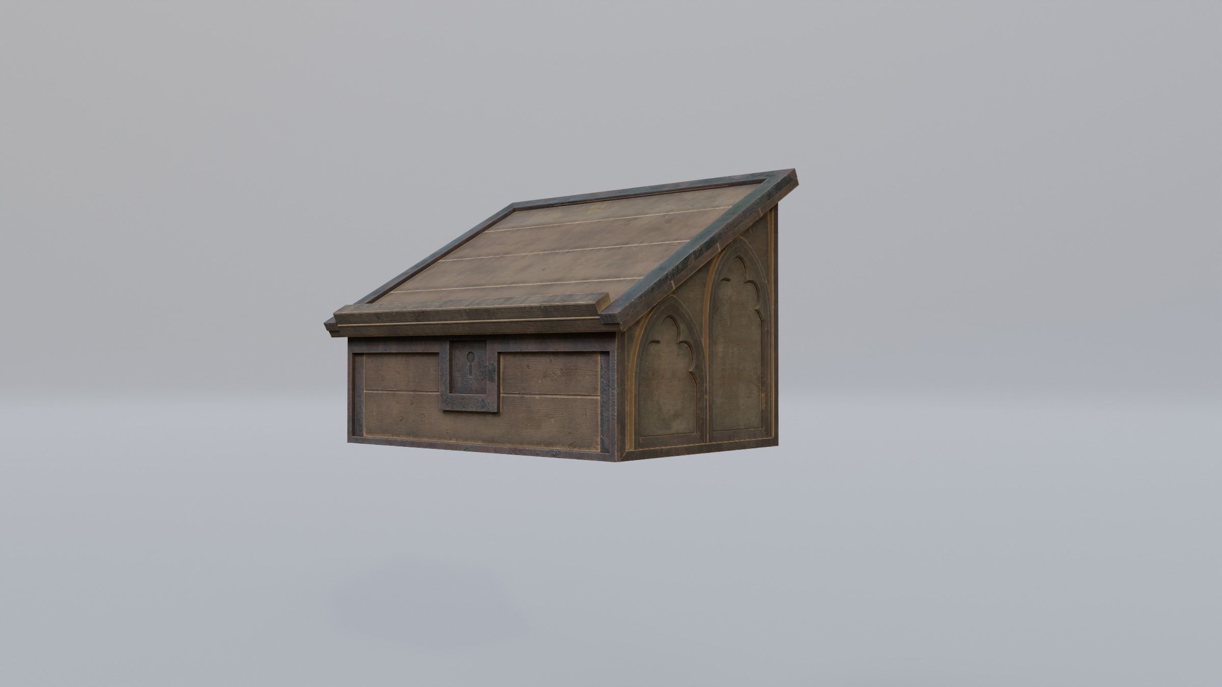 Bookstand 1 wooden box Low-poly 3D model_1