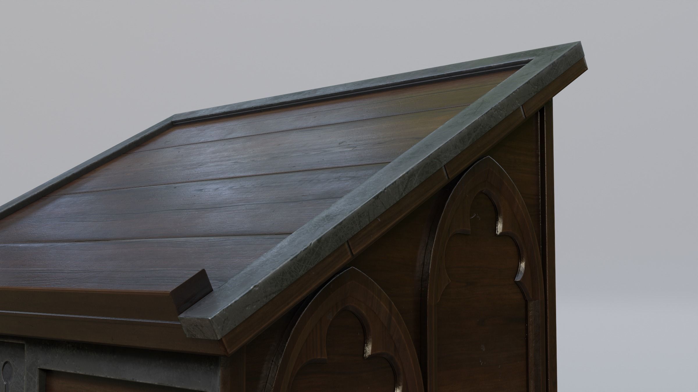 Bookstand 1 wooden box Low-poly 3D model_4