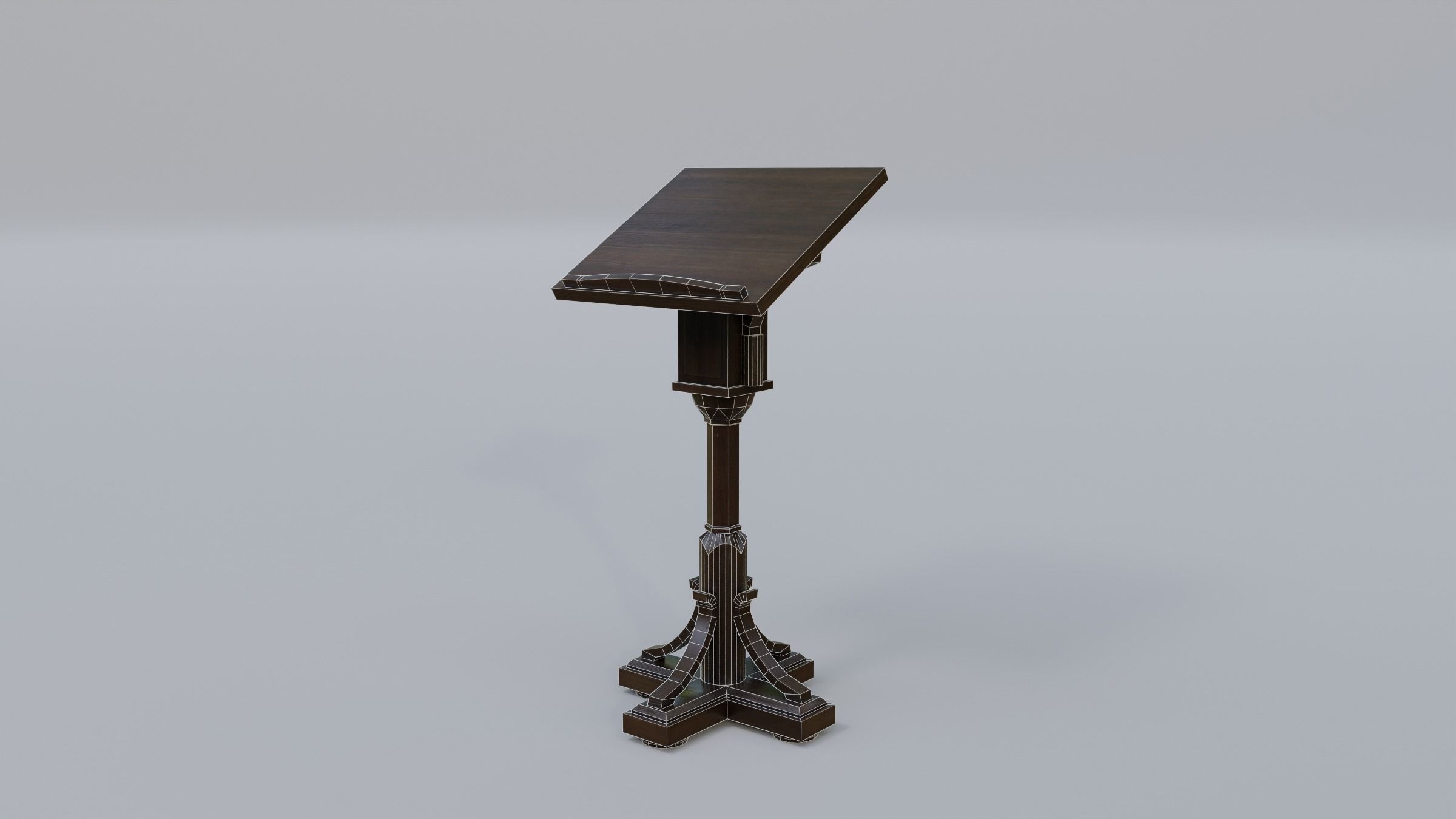 Bookstand 2 wooden book stand Low-poly 3D model_2