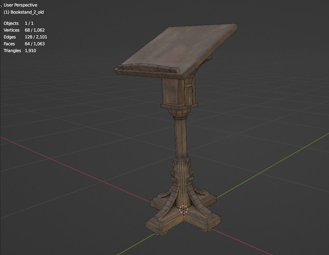 Bookstand 2 wooden book stand Low-poly 3D model_3