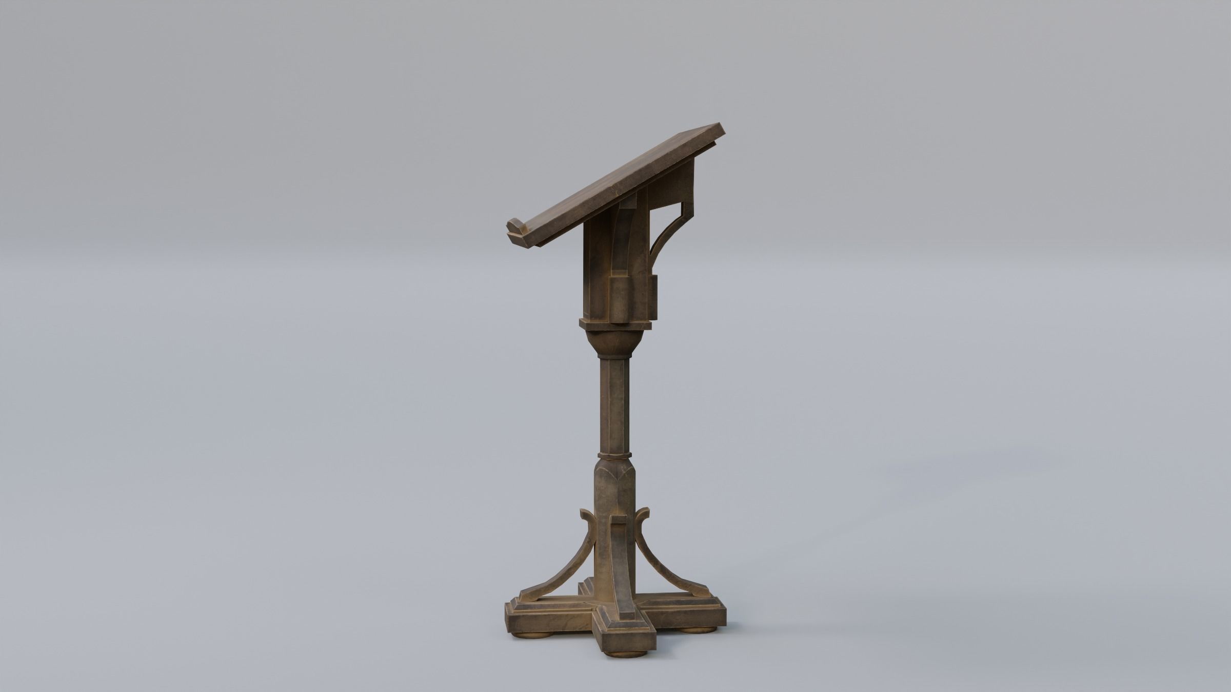 Bookstand 2 wooden book stand Low-poly 3D model_11