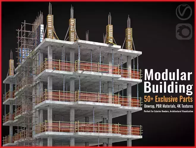 modular Building Vol 06 Low-poly 3D model
