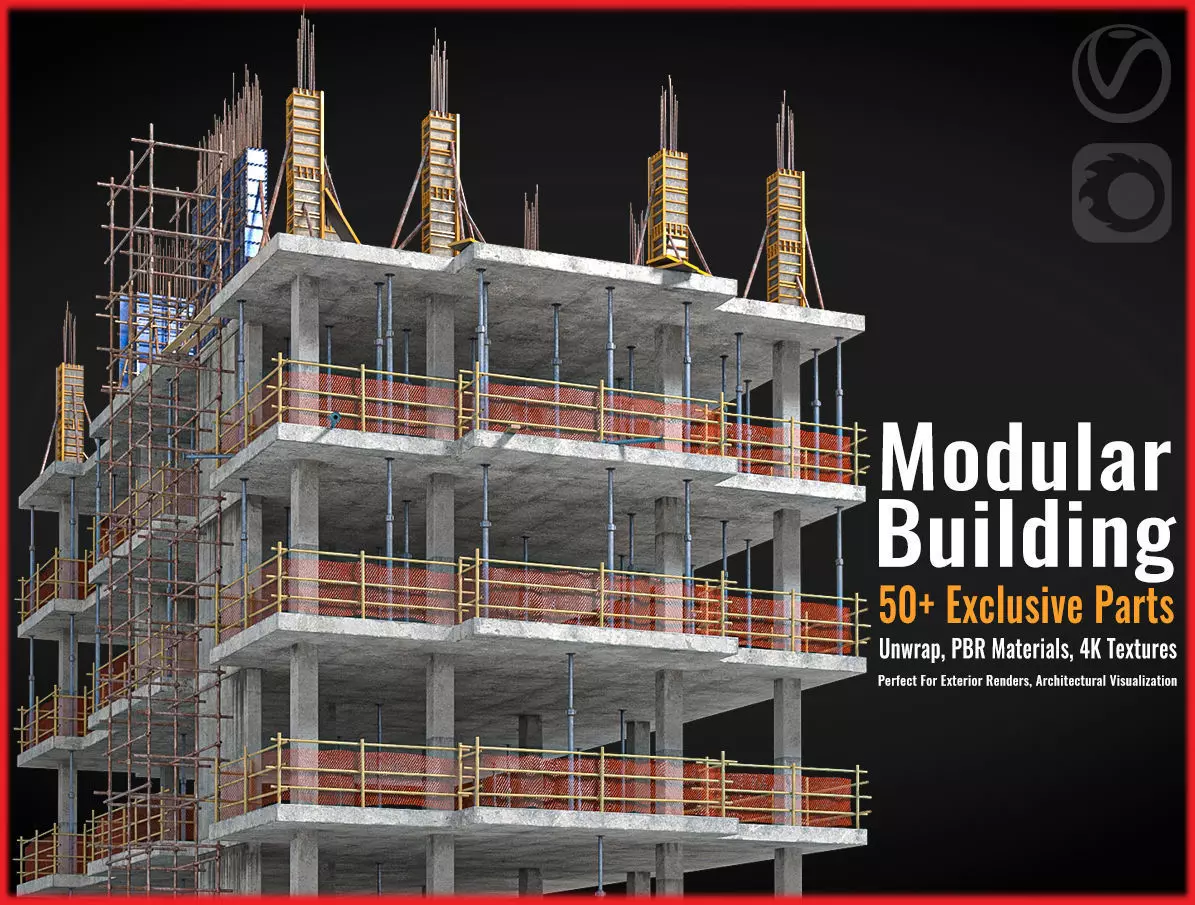 modular Building Vol 06 Low-poly 3D model_0