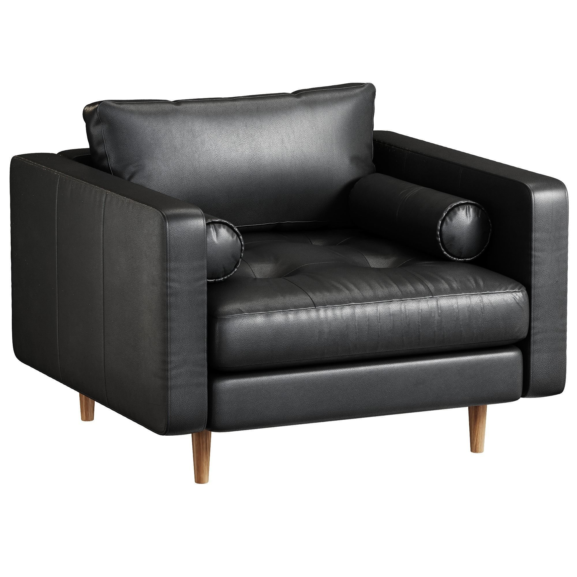  Dennes Leather Chair Low-poly 3D model_2