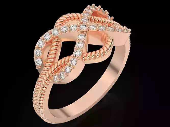 Infinity rope fashion Engagement Ring Silver Gold