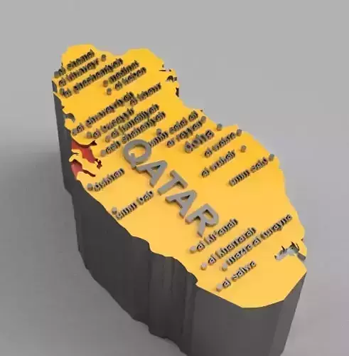 qatar map 3D print model