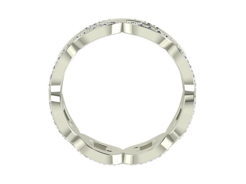 Chain Ring with gemstones 3D print model_3