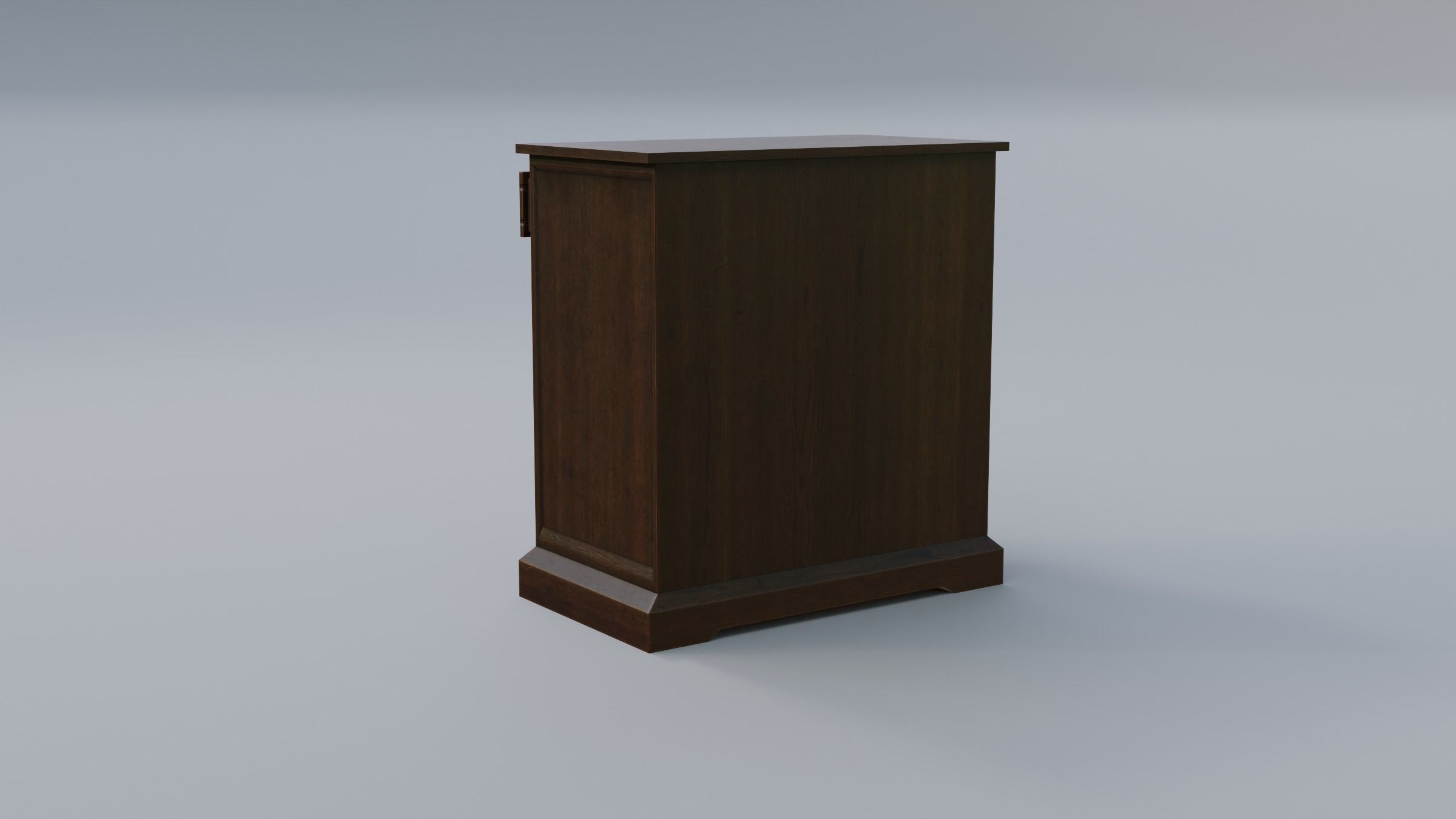 Cabinet 3 wooden nightstand with two drawers Low-poly 3D model_5