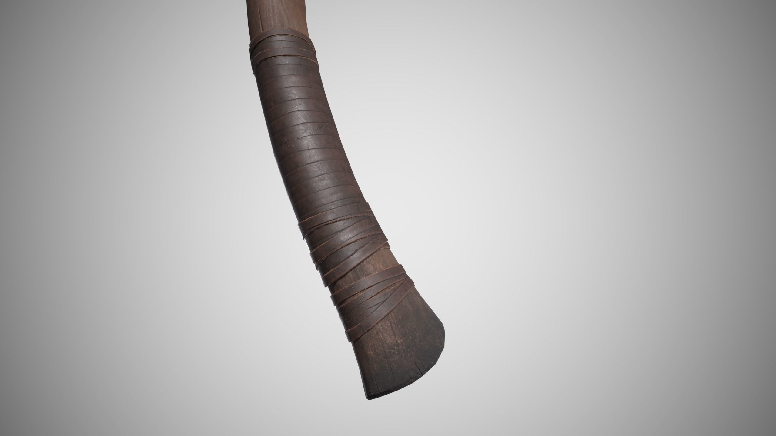 Curved Axe Low-poly 3D model_7