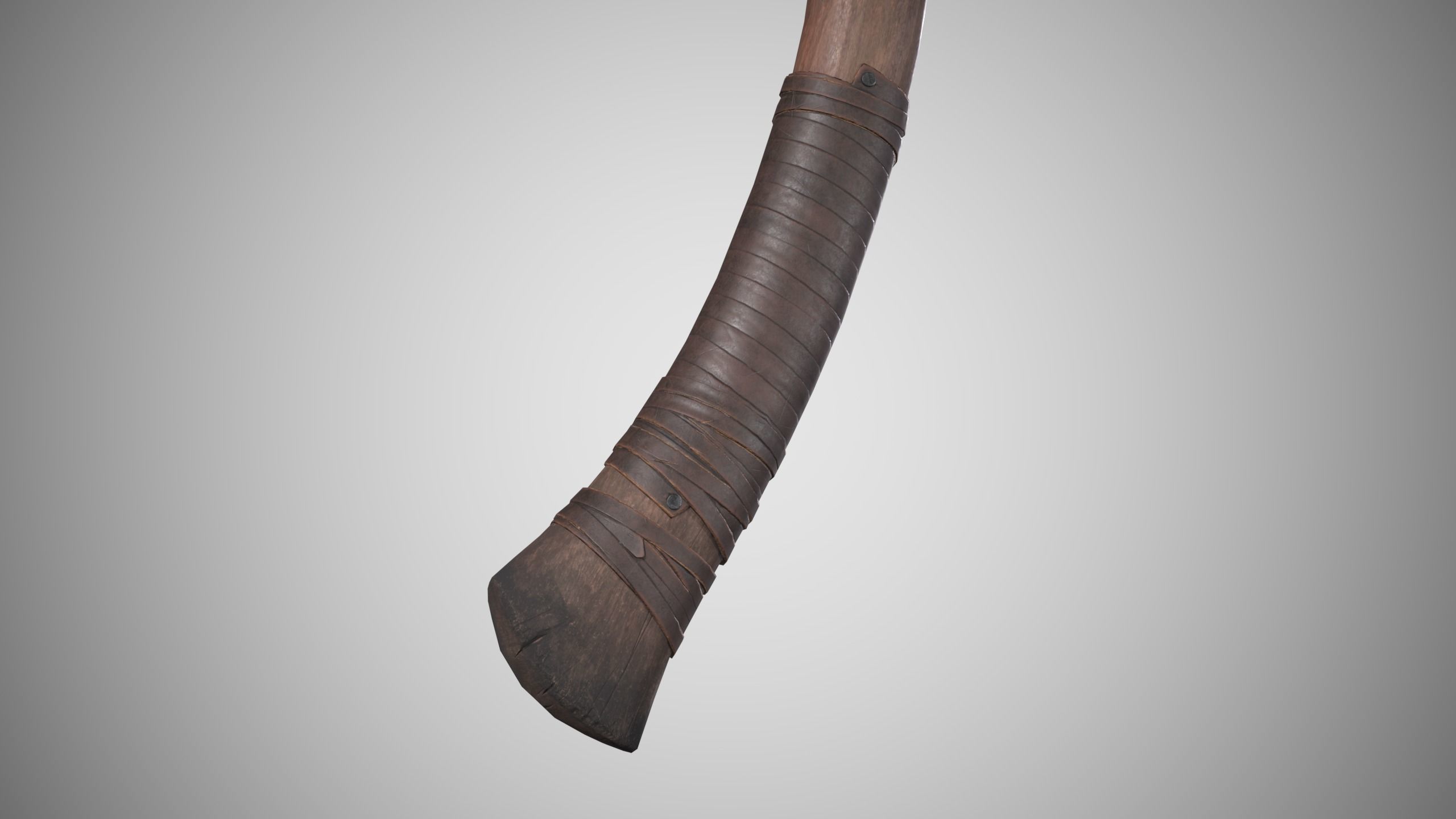 Curved Axe Low-poly 3D model_6