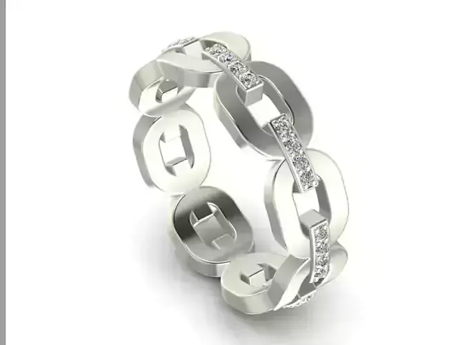 Chain Ring with gemstones 2