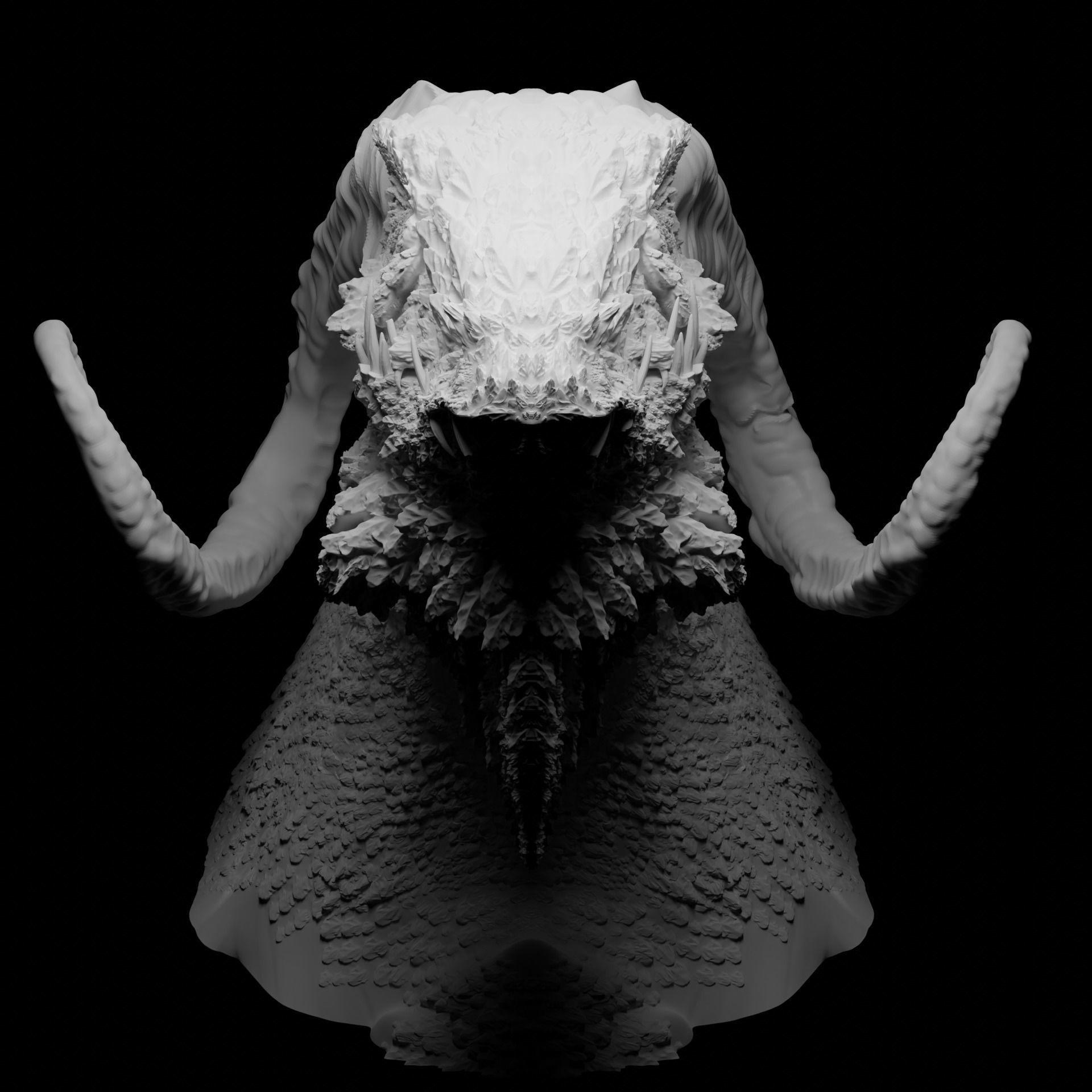 Ancient Dragon Bust 3D print model_2