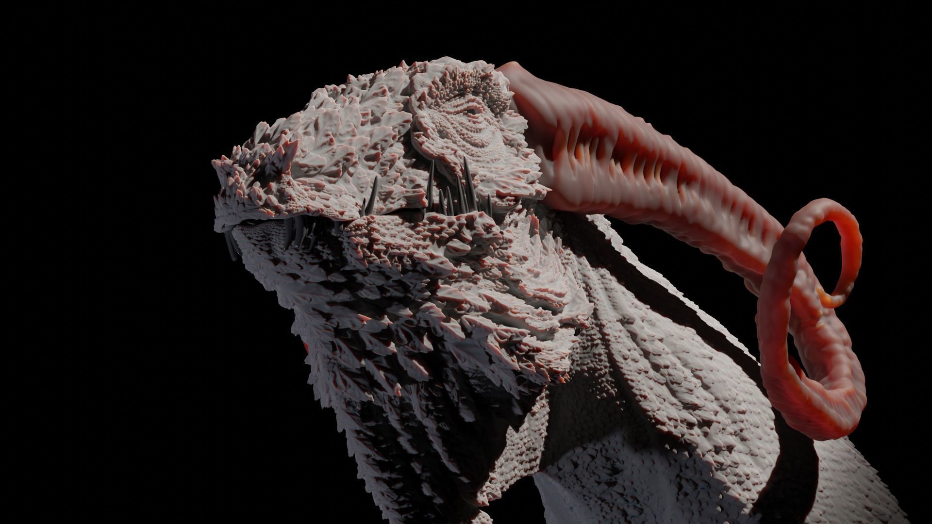 Ancient Dragon Bust 3D print model_3