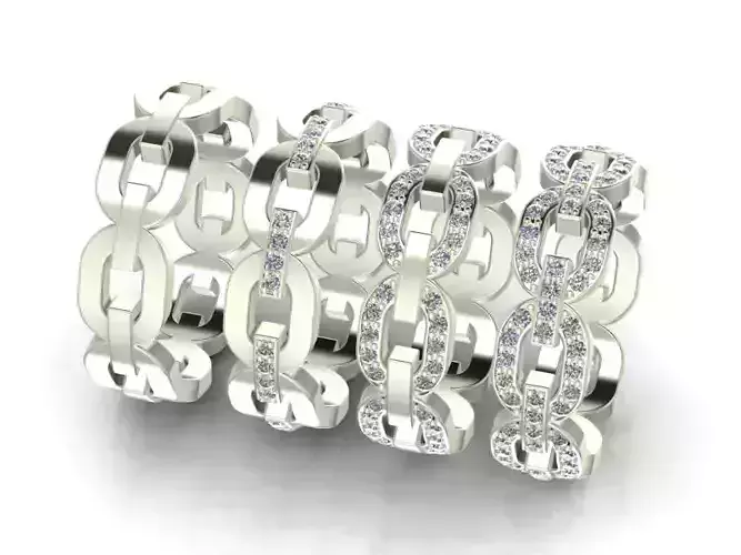 Chain Rings pack with gemstones