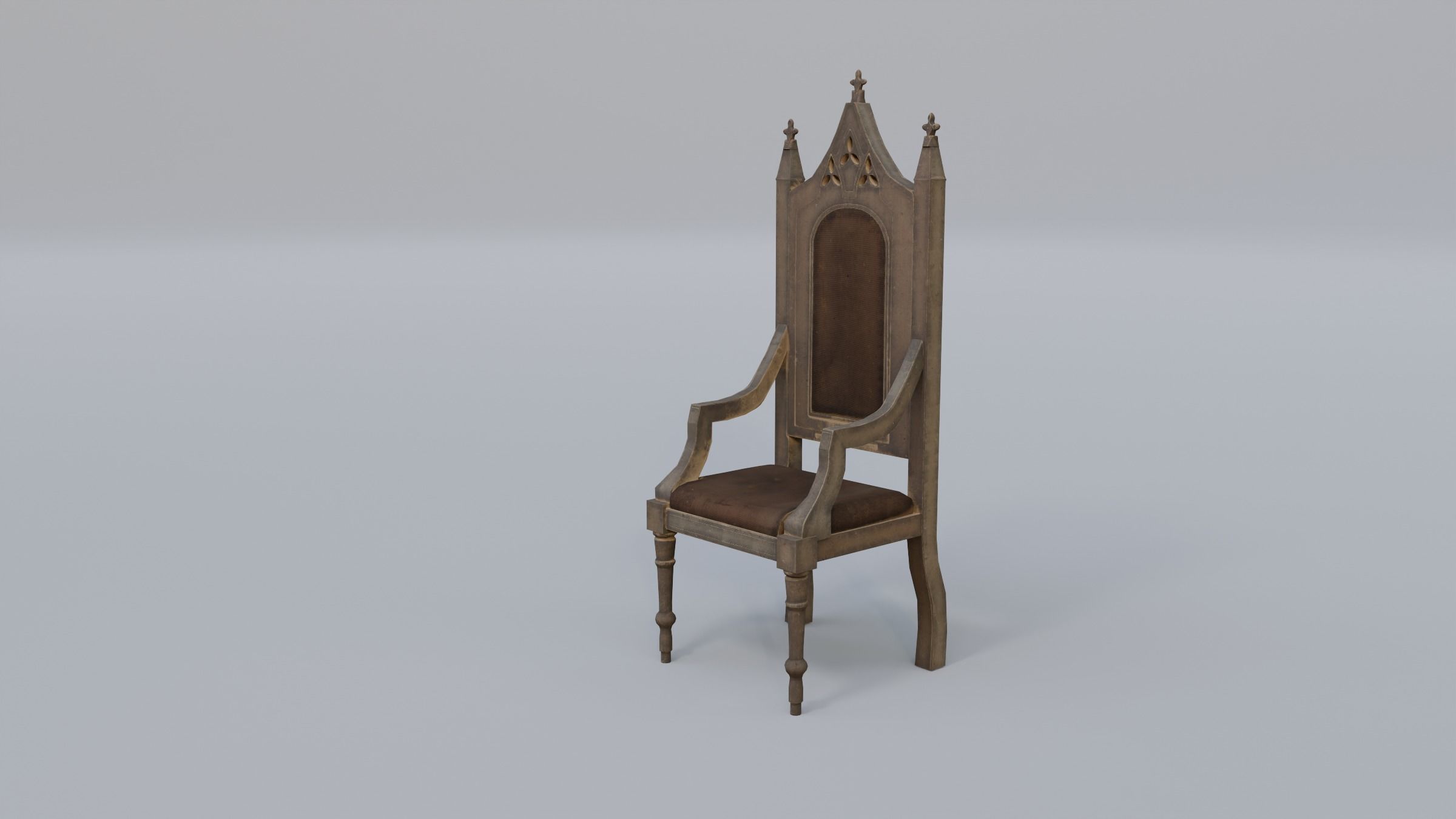 Throne 1 Low-poly 3D model_7
