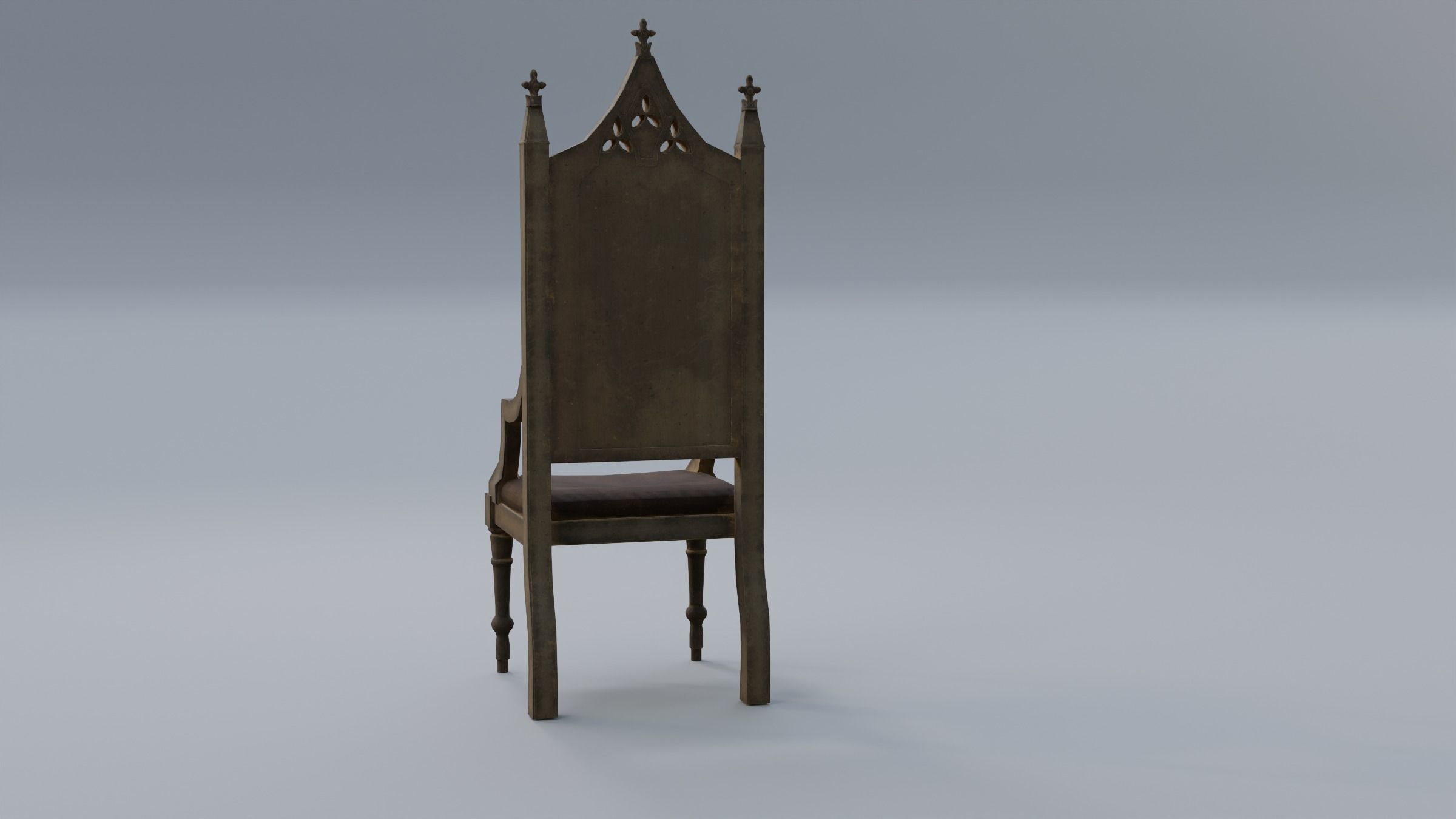 Throne 1 Low-poly 3D model_5