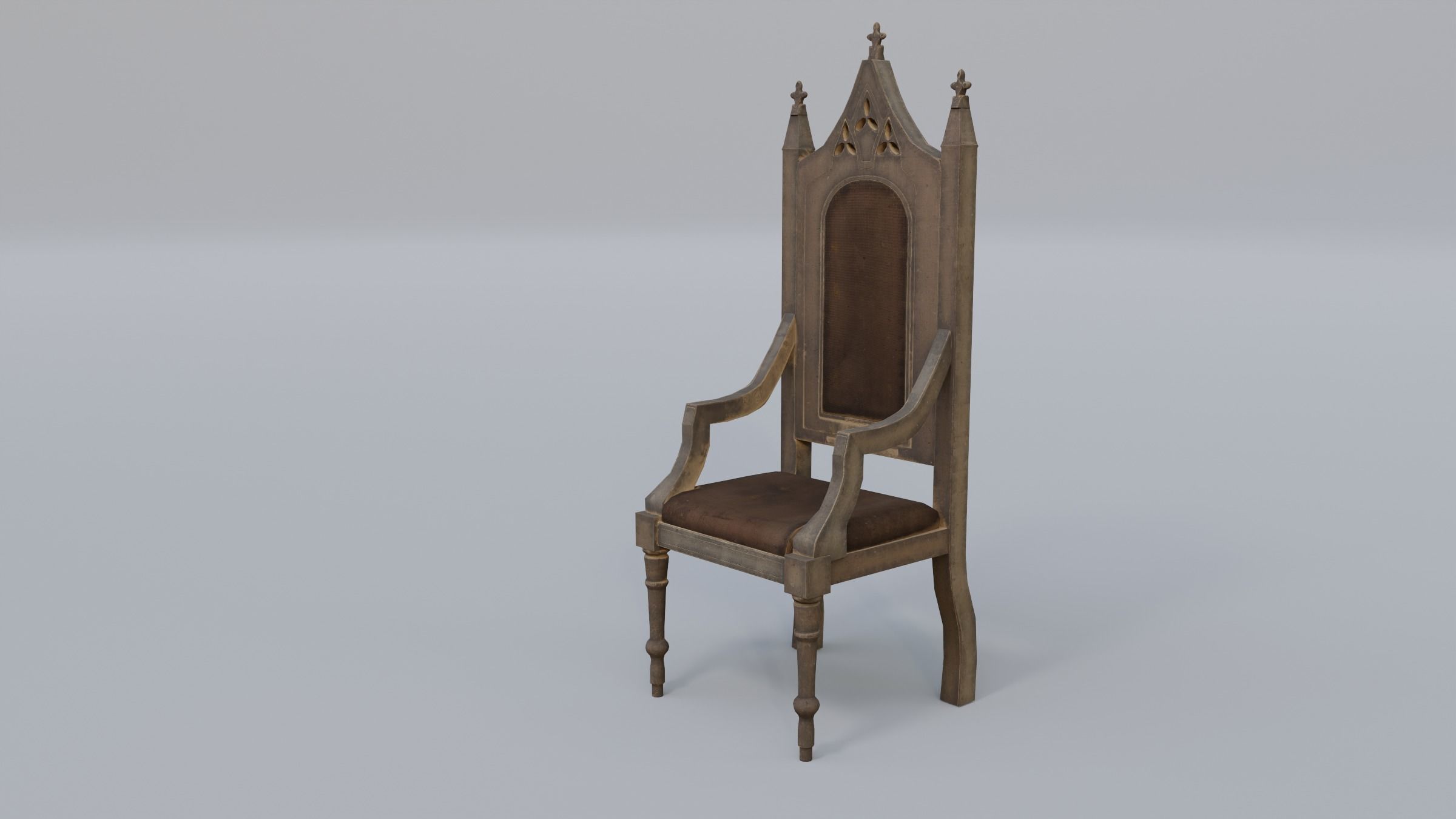 Throne 1 Low-poly 3D model_1