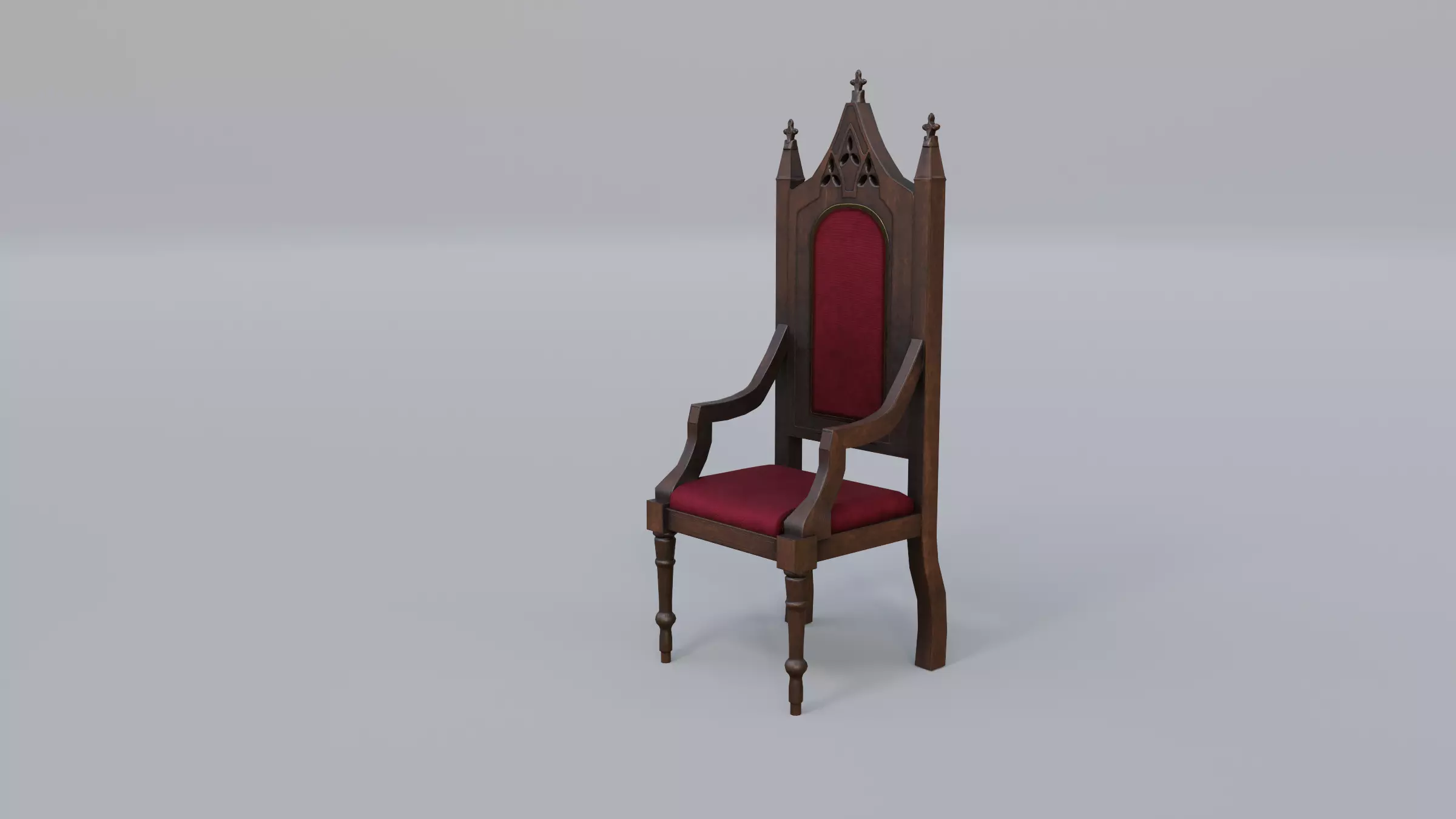 Throne 1 Low-poly 3D model_0