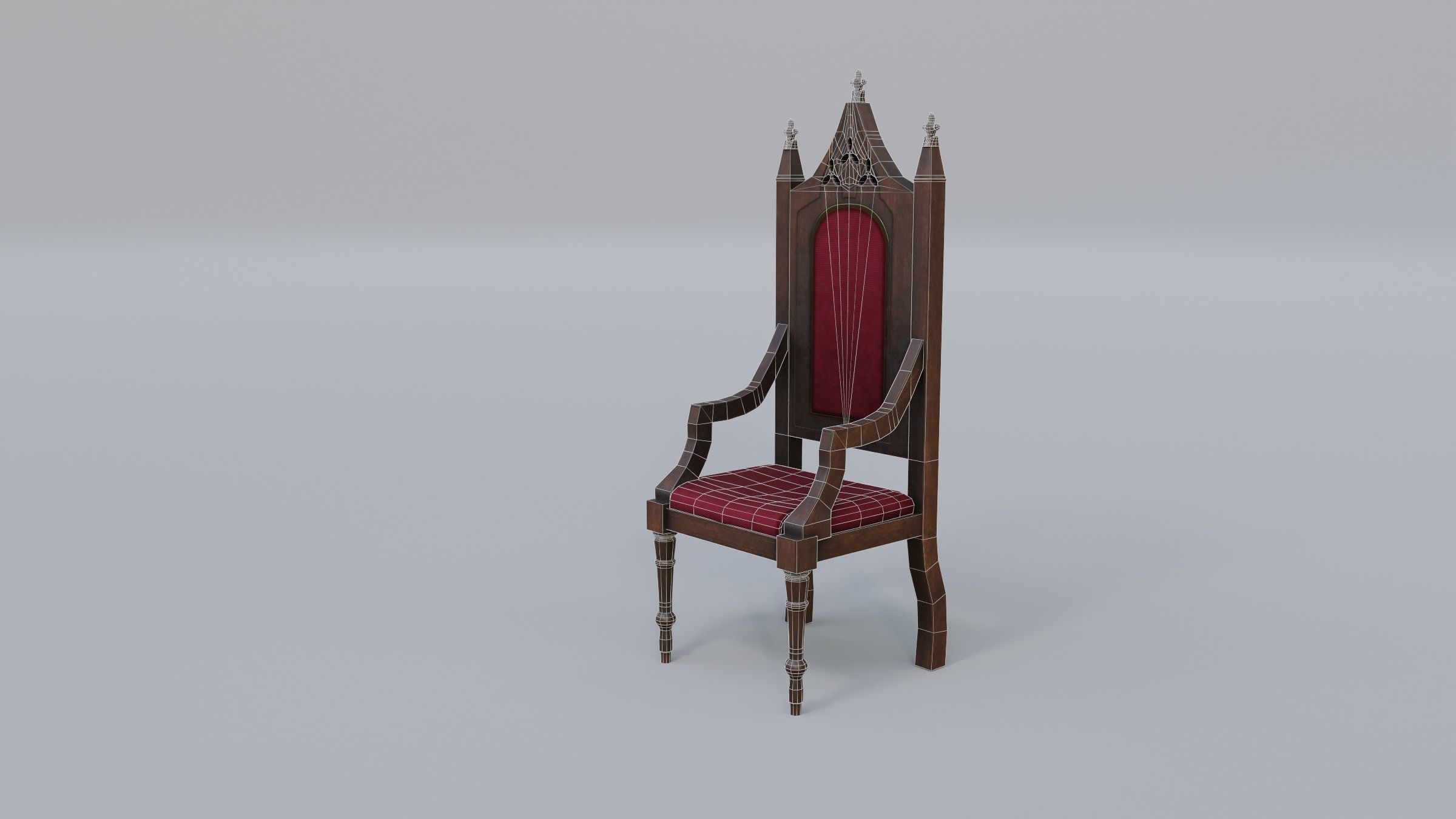 Throne 1 Low-poly 3D model_8