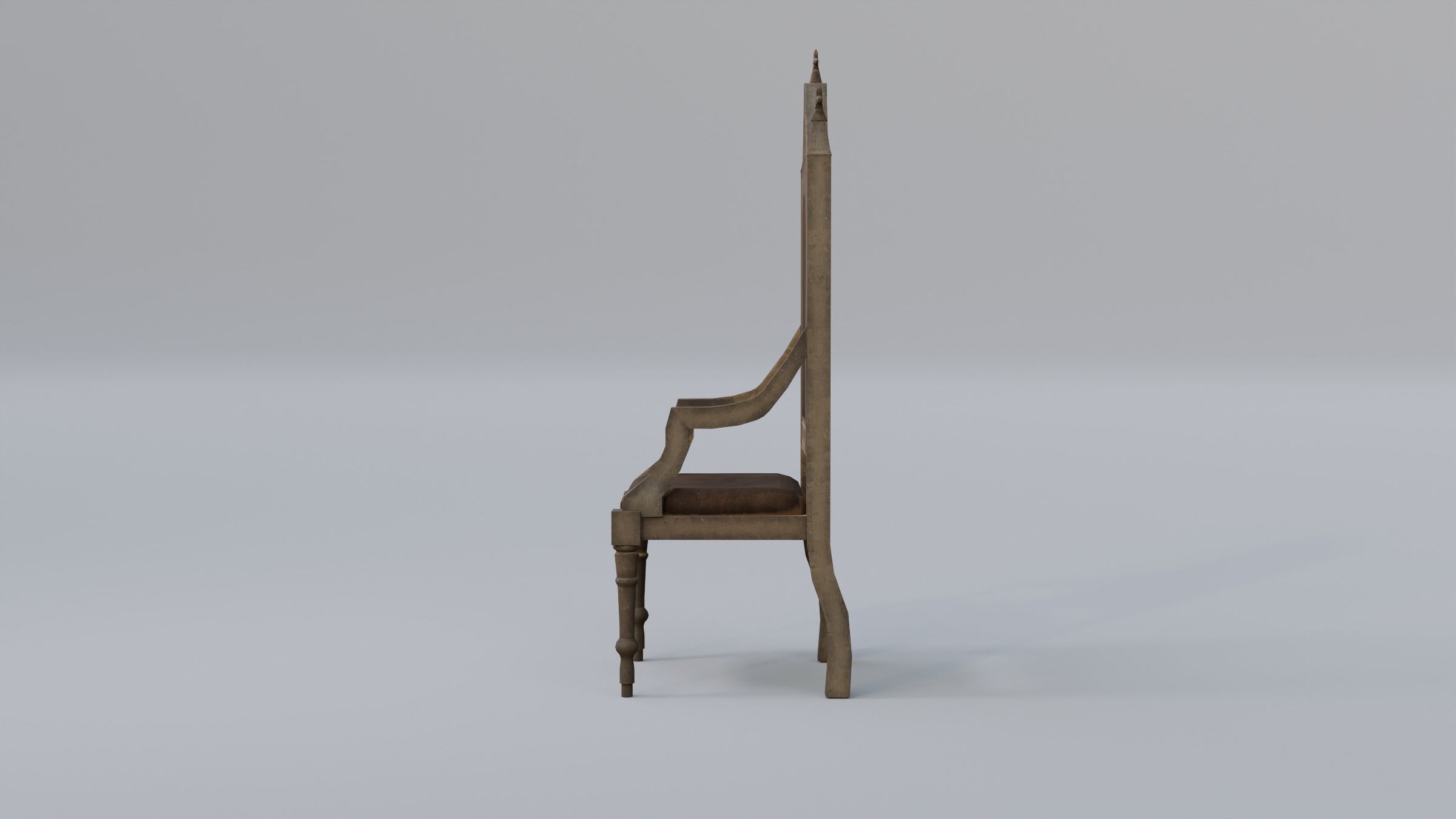 Throne 1 Low-poly 3D model_10