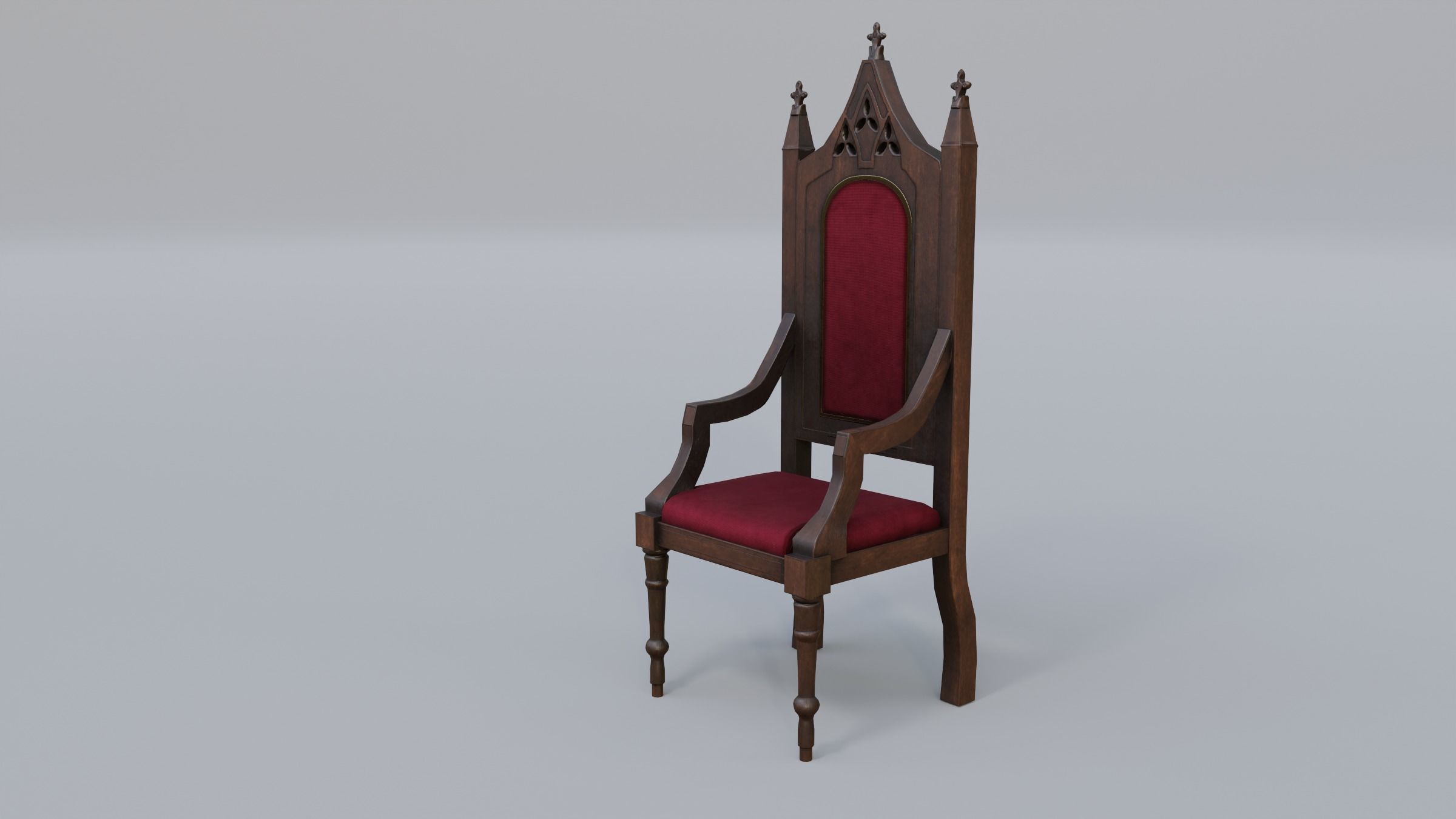 Throne 1 Low-poly 3D model_11