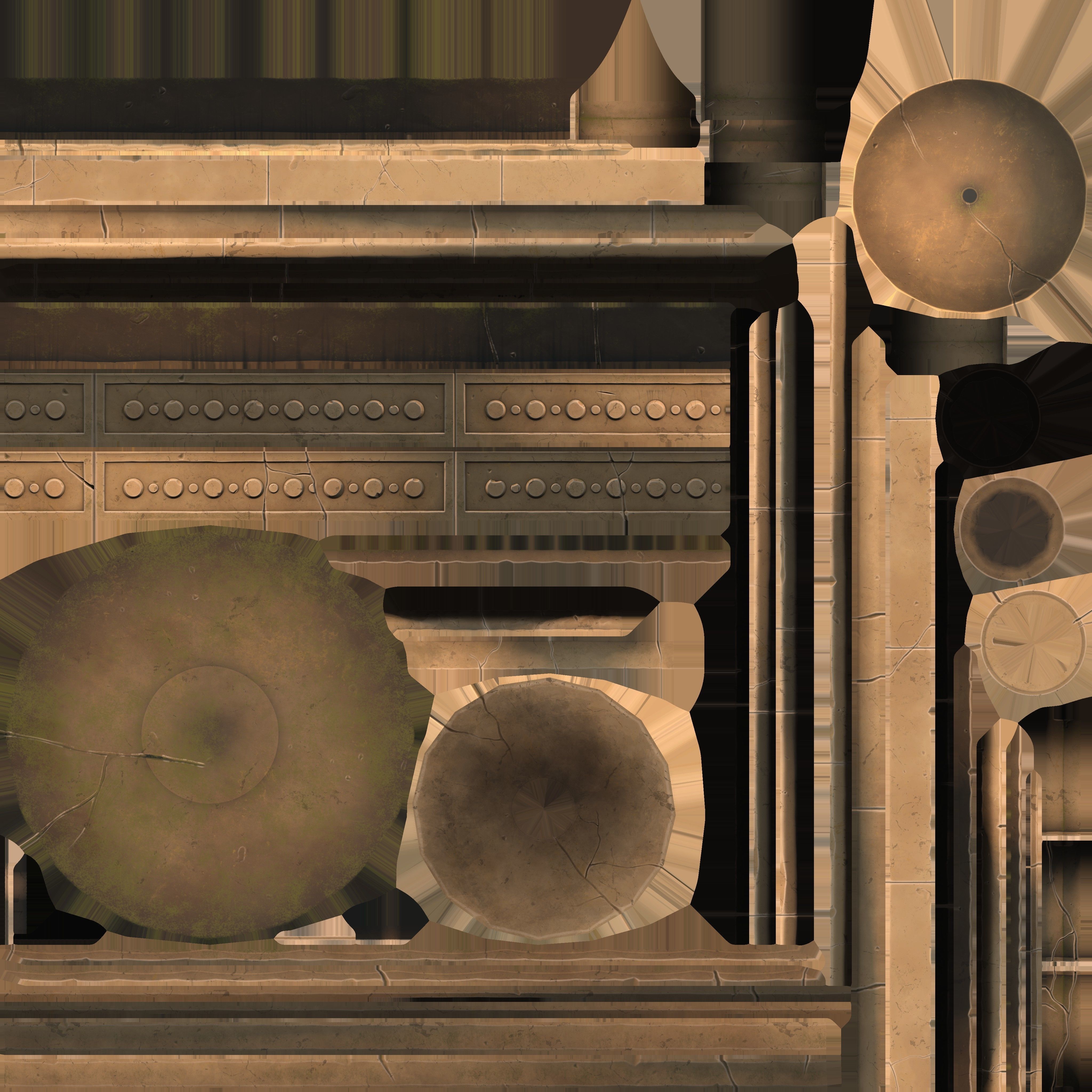 Stylized fountain Low-poly 3D model_11