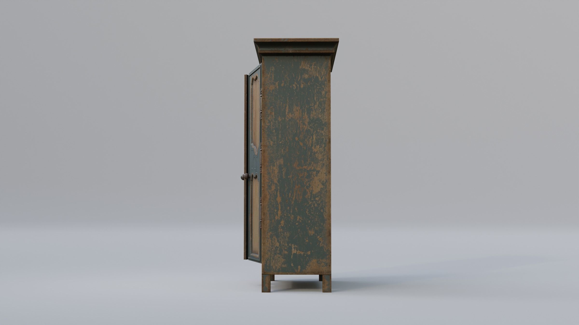 Wardrobe 2 antique cabinet Low-poly 3D model_10