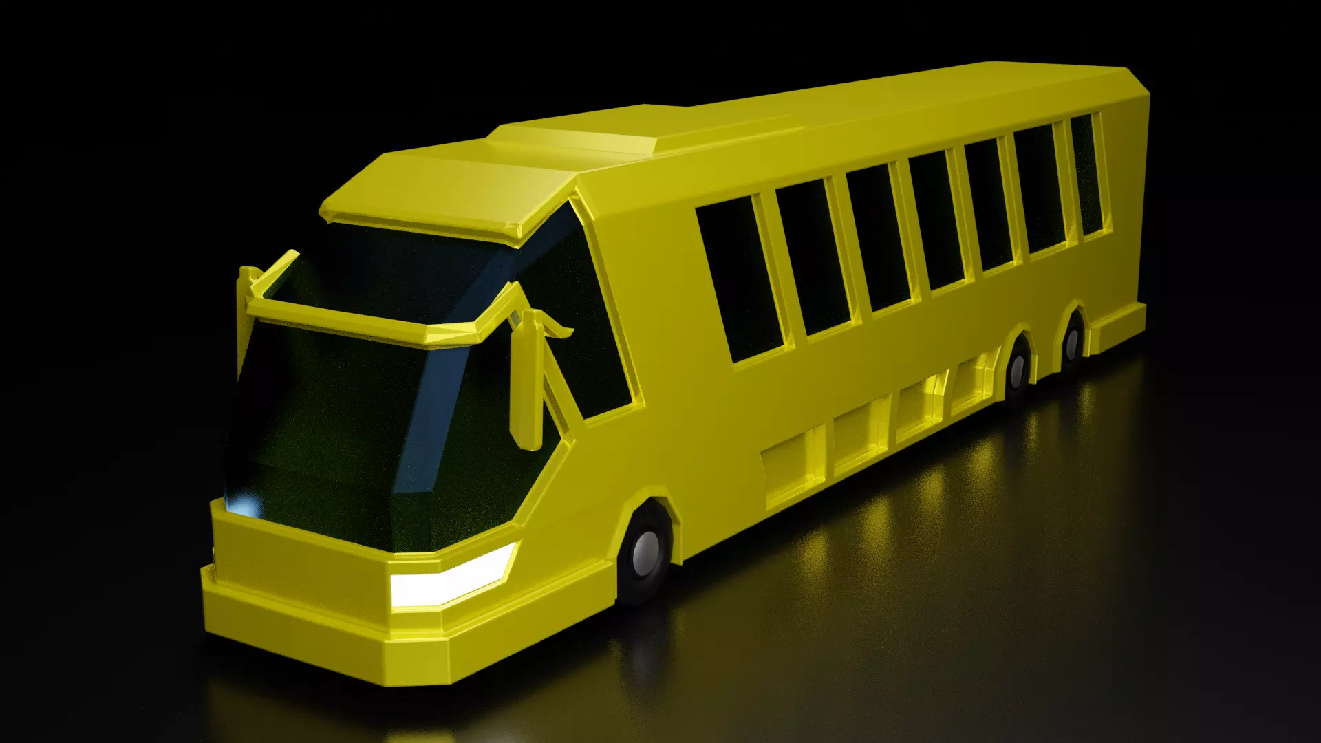 Lowpoly Bus Toy Free low-poly 3D model_0