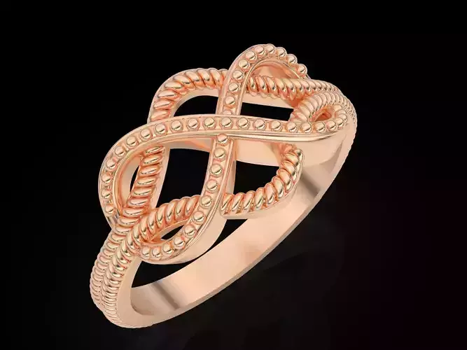Infinity rope fashion Engagement Ring Silver Gold