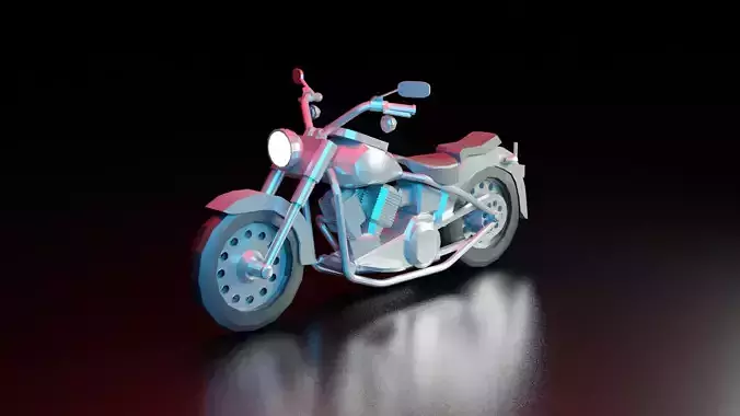 Lowpoly Motorcycle Low-poly 3D model
