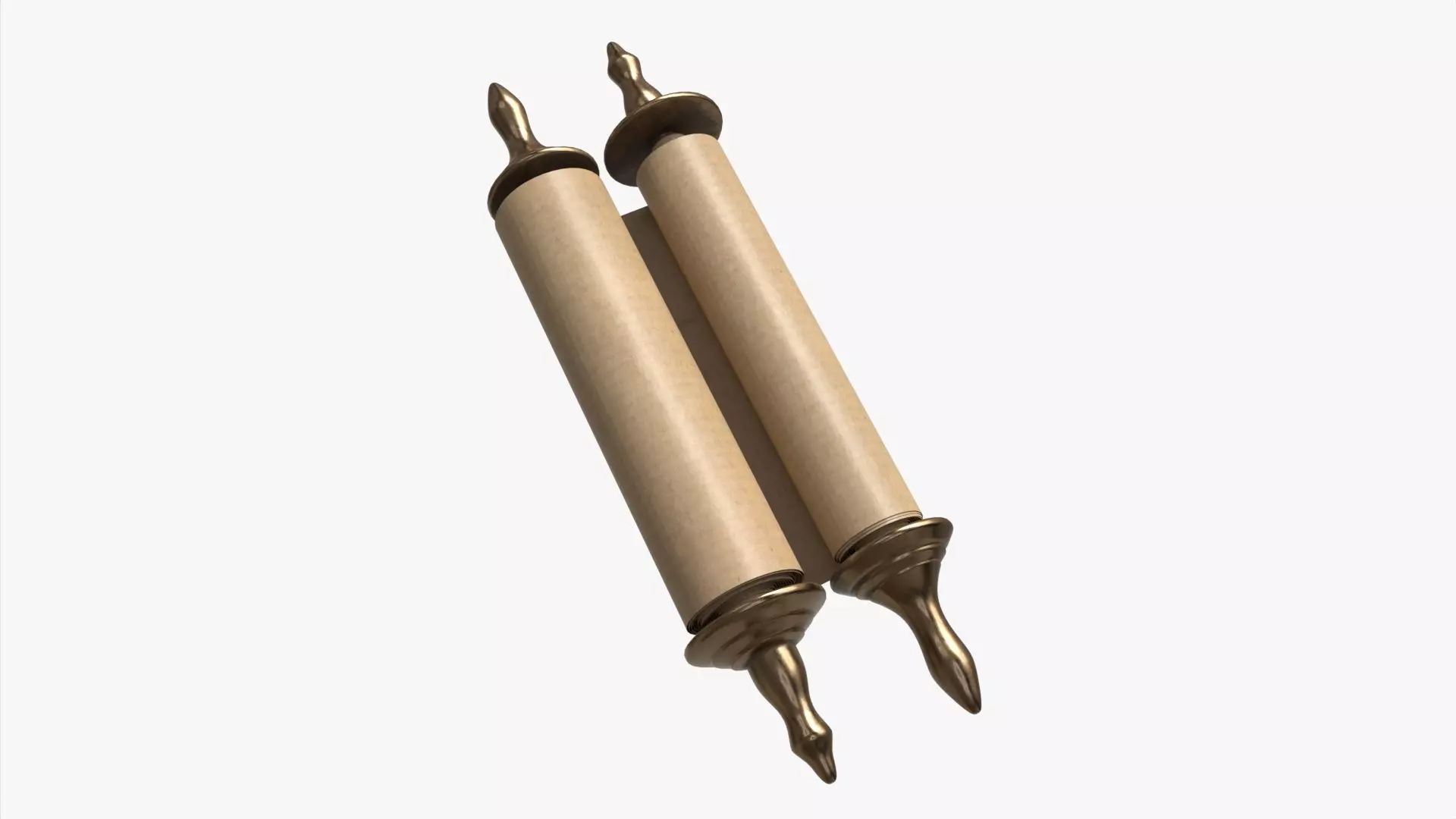 Ancient Scroll With Metal Rods blank 03 3D model_0