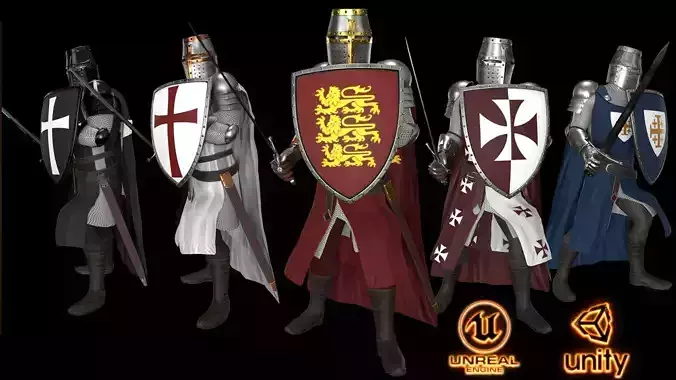 Low-poly model  character Knight 01 Low-poly 3D model