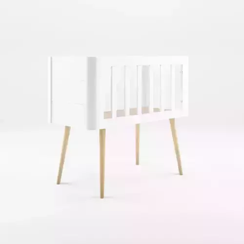 3D Model of  Troll mini bed retro white-wood