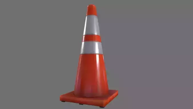 Road Cone Low-poly 3D model