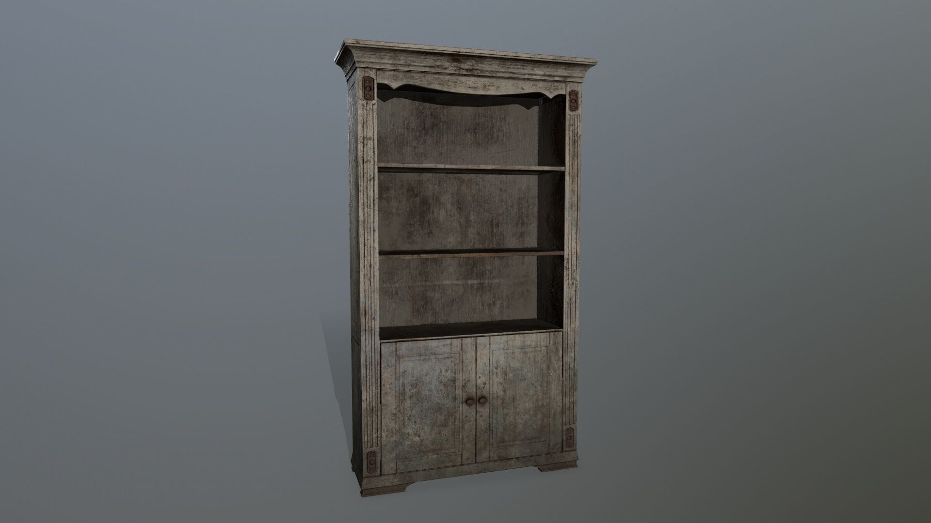 Cupboard 6 old wooden cabinet Low-poly 3D model_1
