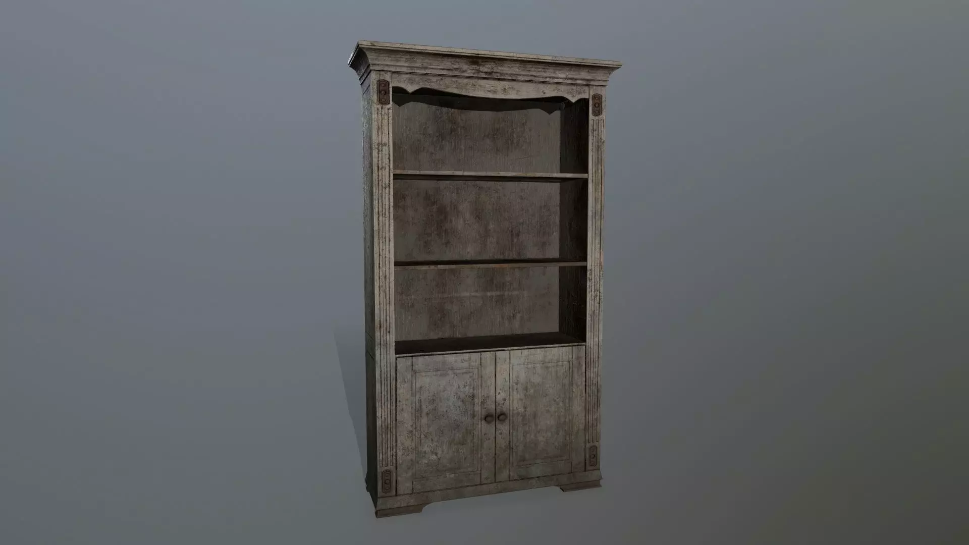 Cupboard 6 old wooden cabinet Low-poly 3D model_0
