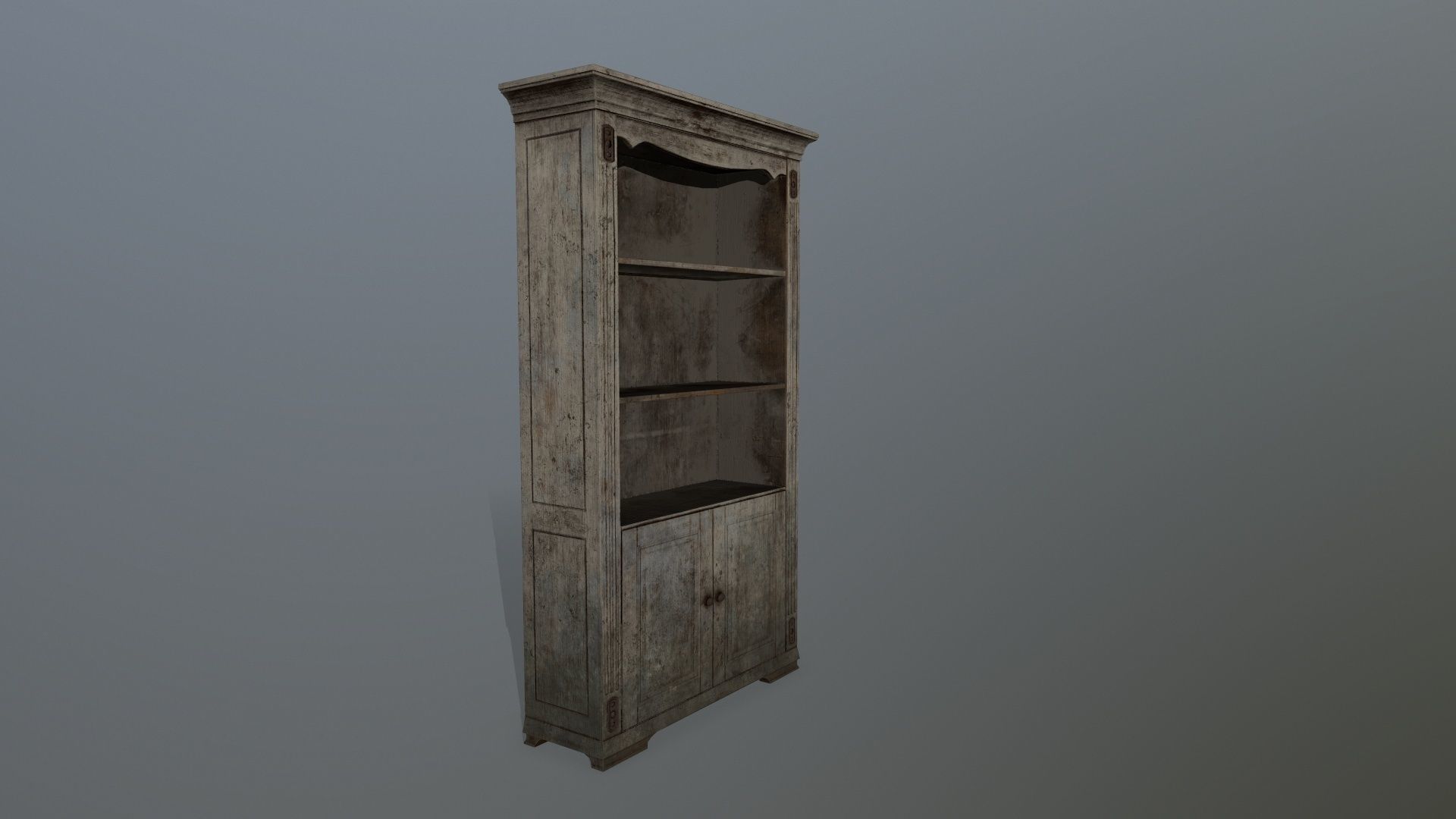 Cupboard 6 old wooden cabinet Low-poly 3D model_2