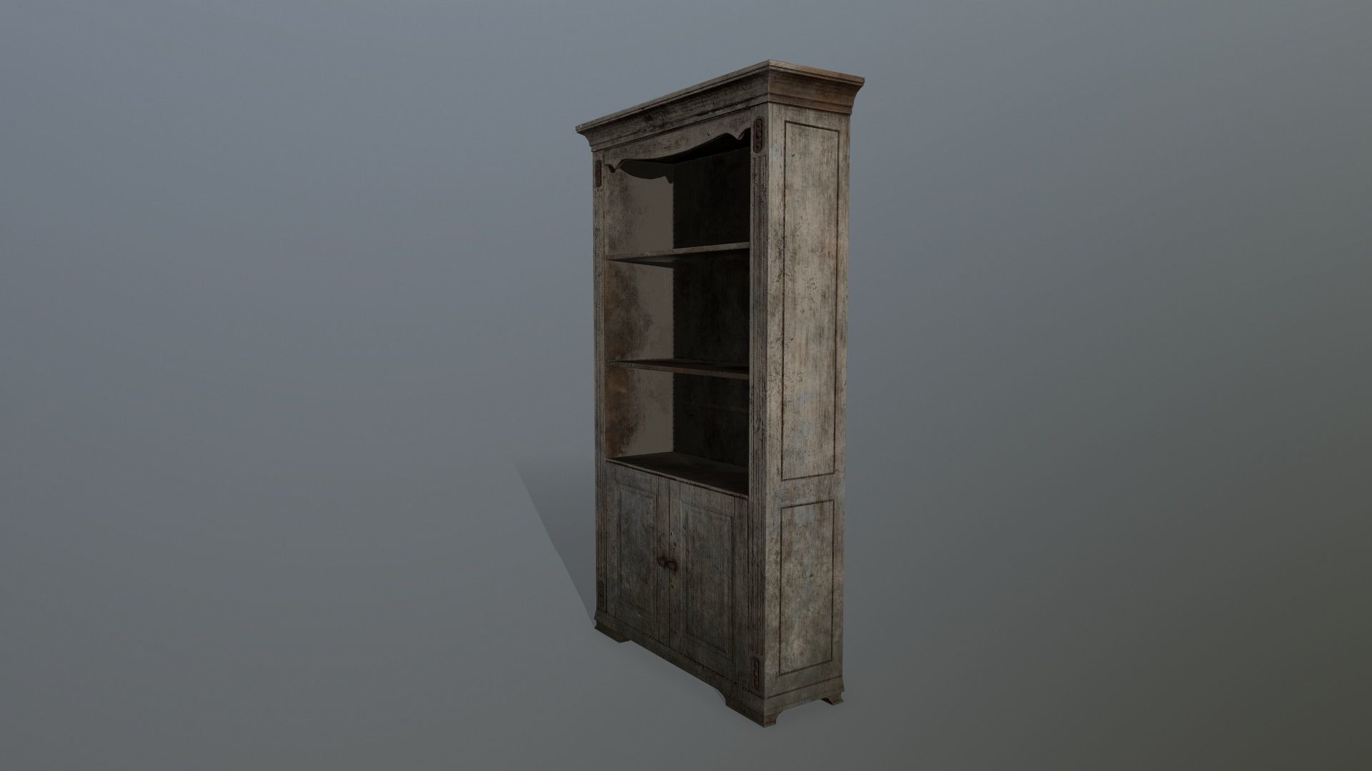 Cupboard 6 old wooden cabinet Low-poly 3D model_8