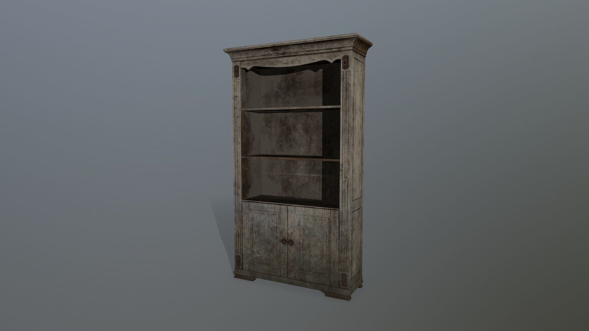 Cupboard 6 old wooden cabinet Low-poly 3D model_9