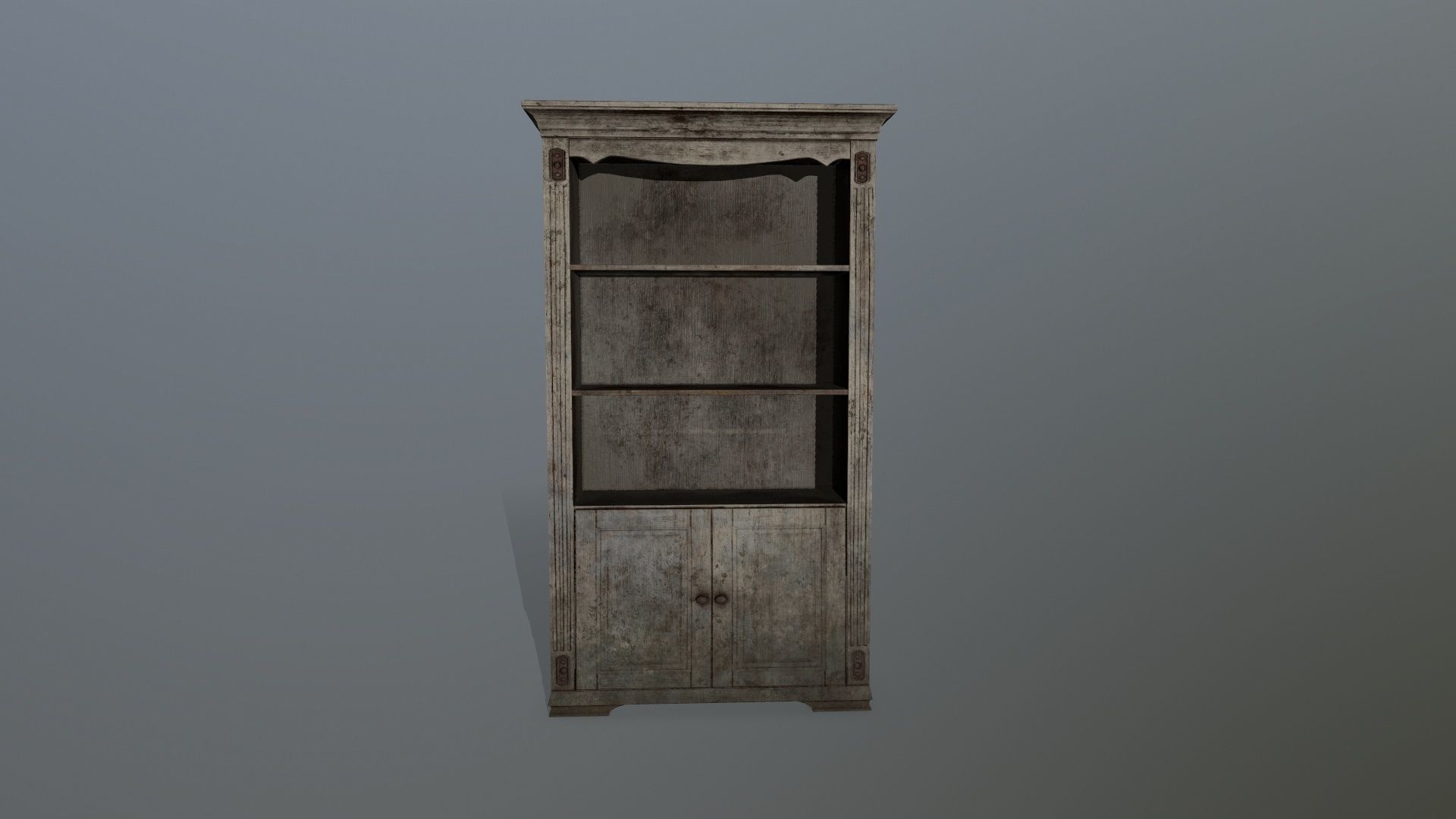 Cupboard 6 old wooden cabinet Low-poly 3D model_10