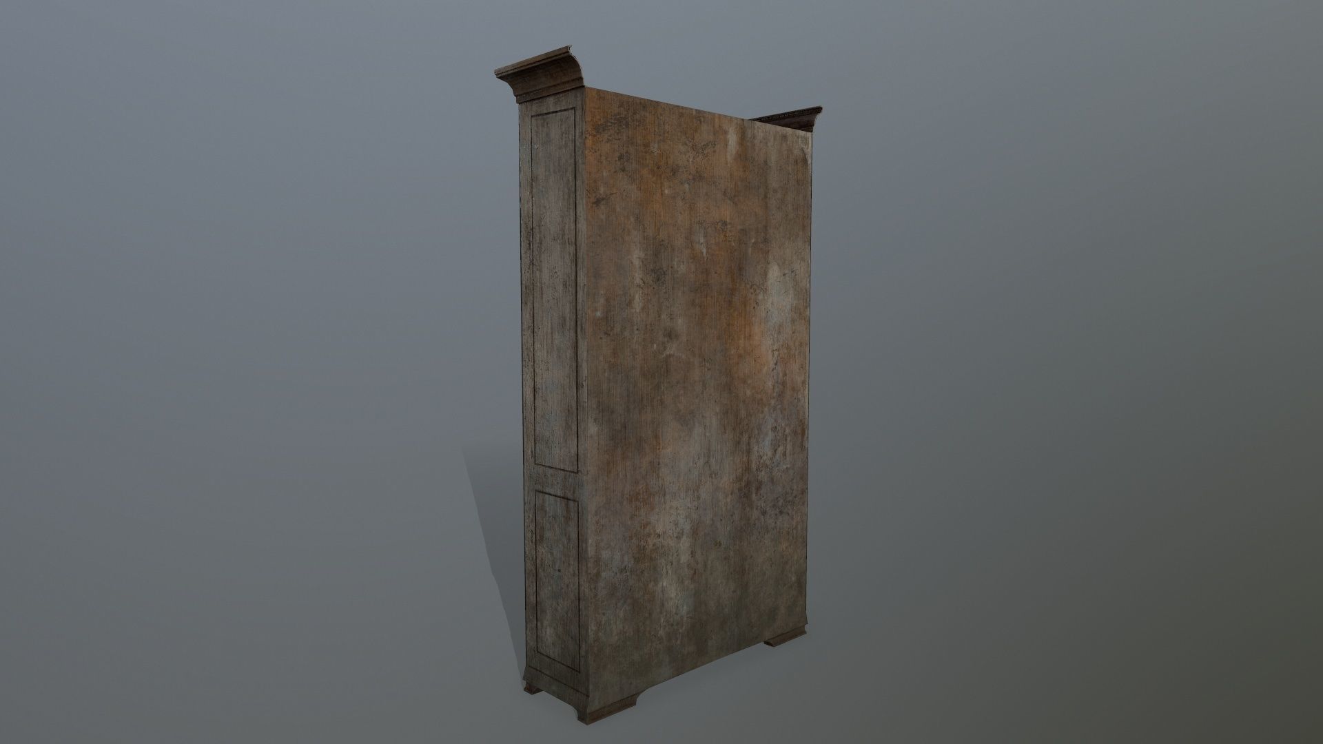 Cupboard 6 old wooden cabinet Low-poly 3D model_6