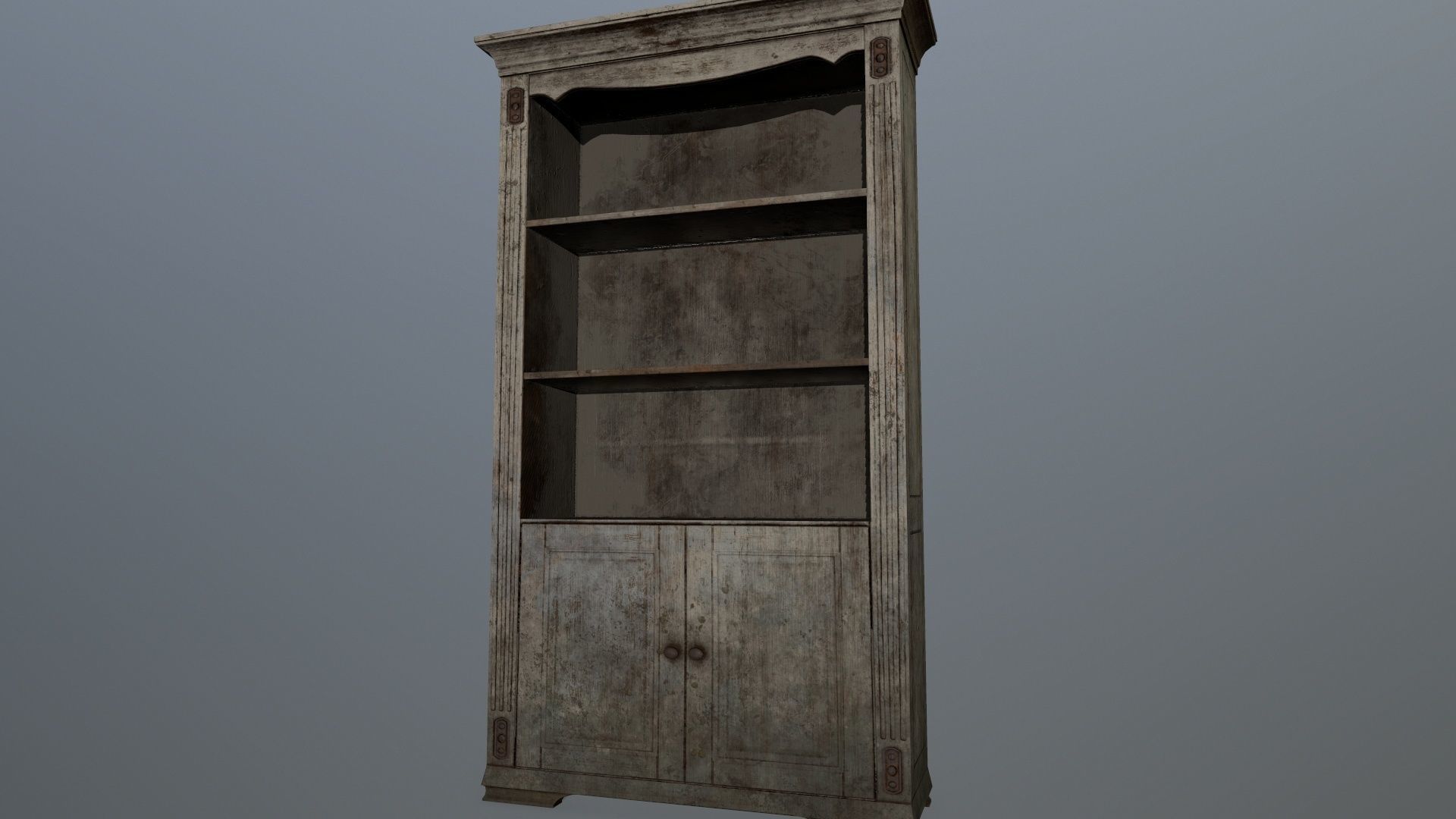Cupboard 6 old wooden cabinet Low-poly 3D model_11