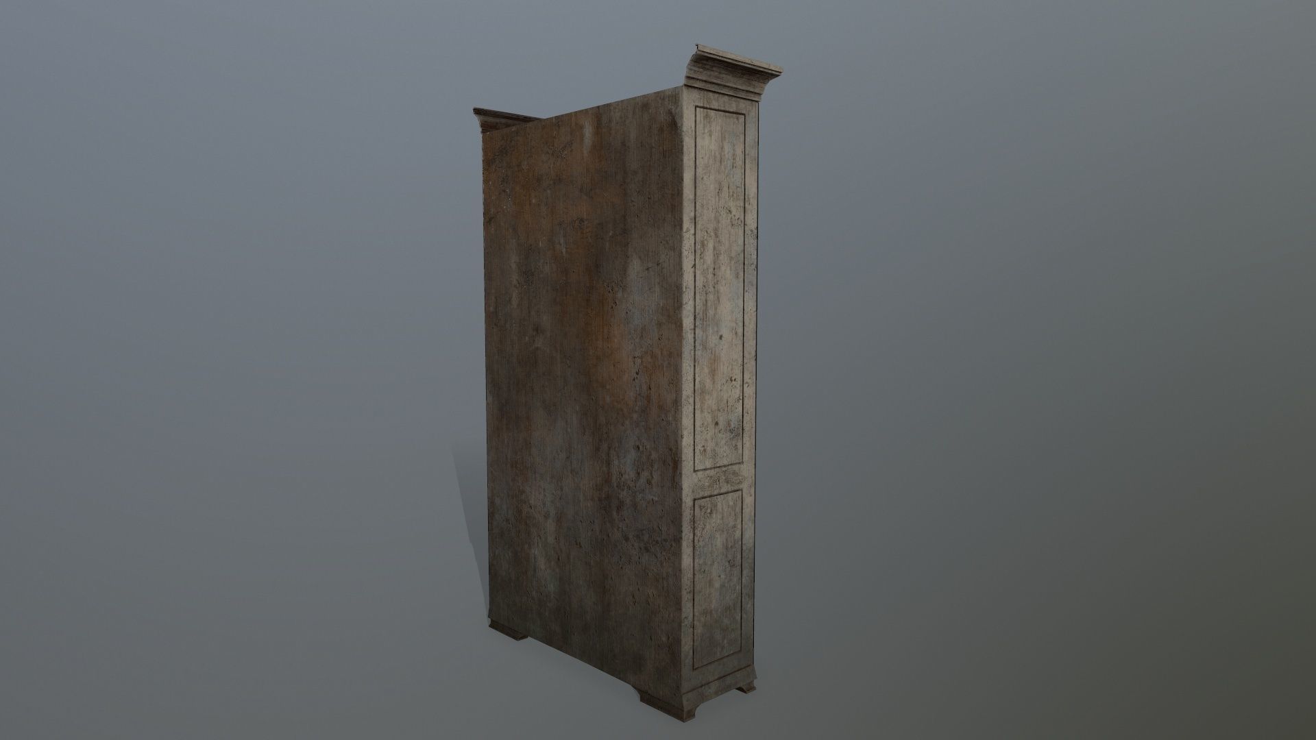 Cupboard 6 old wooden cabinet Low-poly 3D model_4