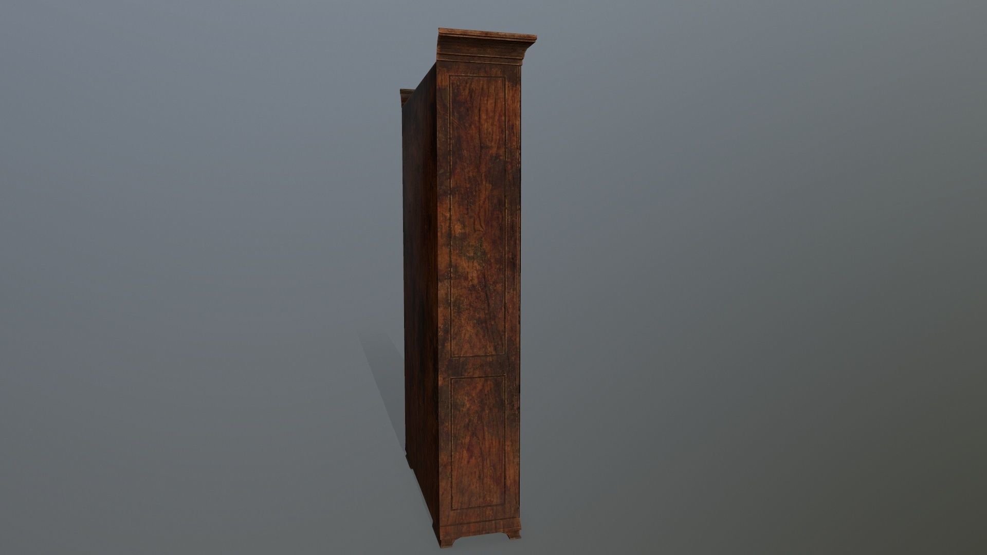 Cupboard 7 wooden bookcase Low-poly 3D model_5