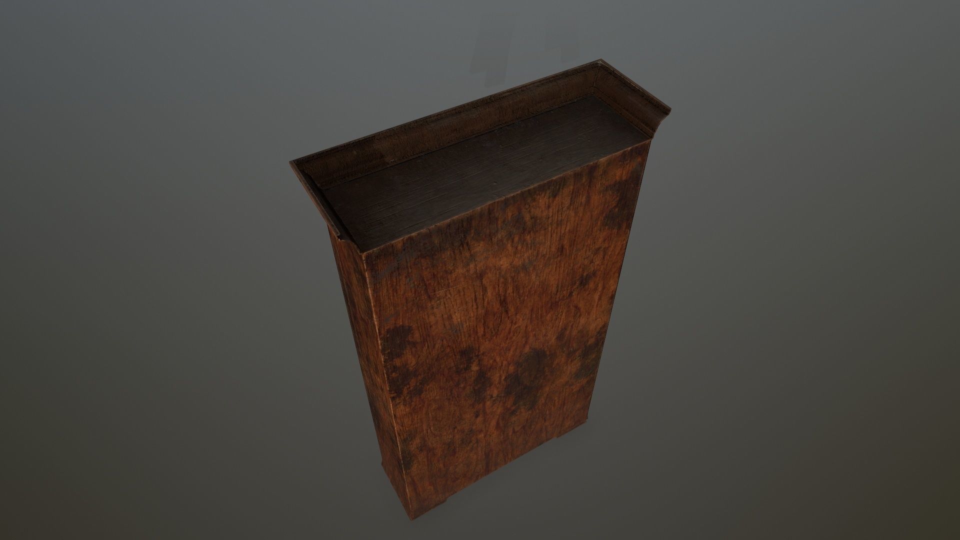 Cupboard 7 wooden bookcase Low-poly 3D model_13