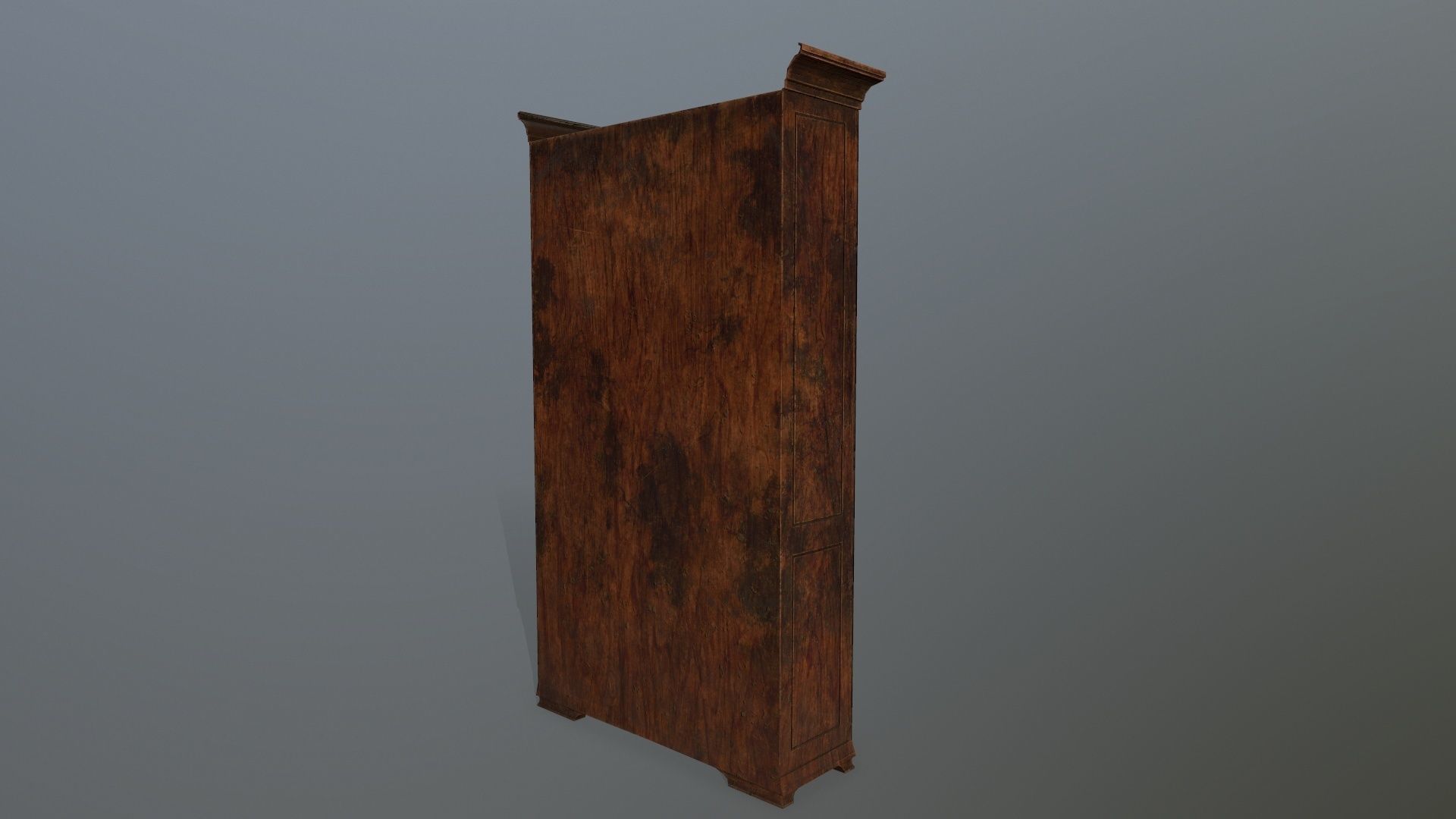 Cupboard 7 wooden bookcase Low-poly 3D model_6