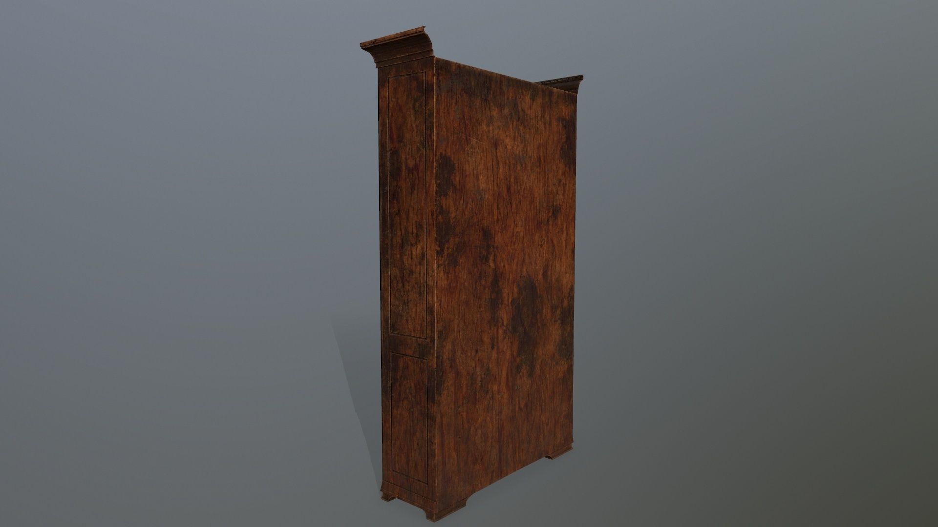 Cupboard 7 wooden bookcase Low-poly 3D model_8