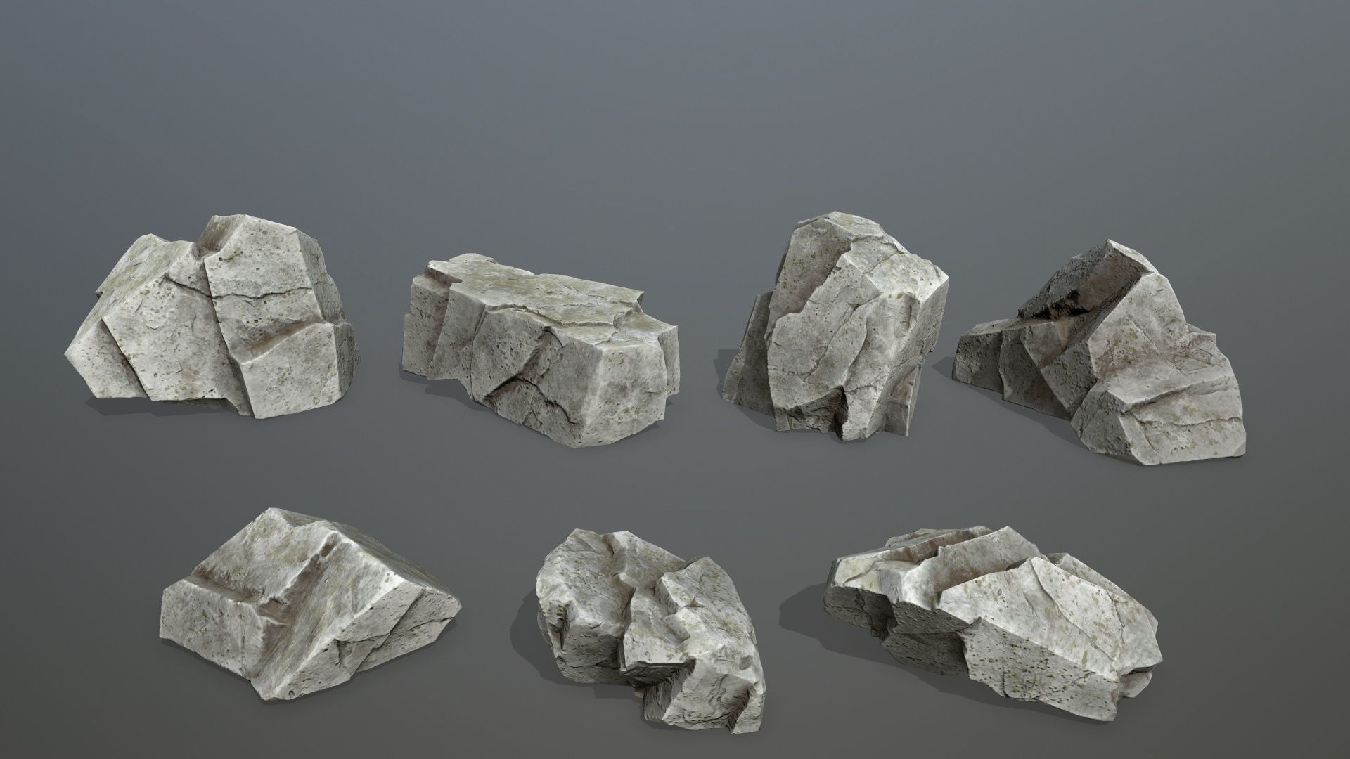 Rock Set 5 Low-poly 3D model_1