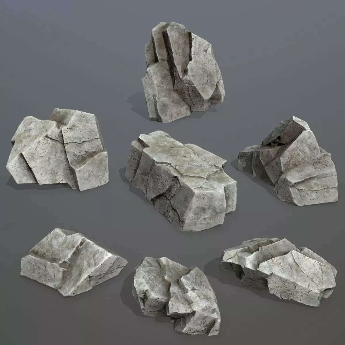 Rock Set 5 Low-poly 3D model_0